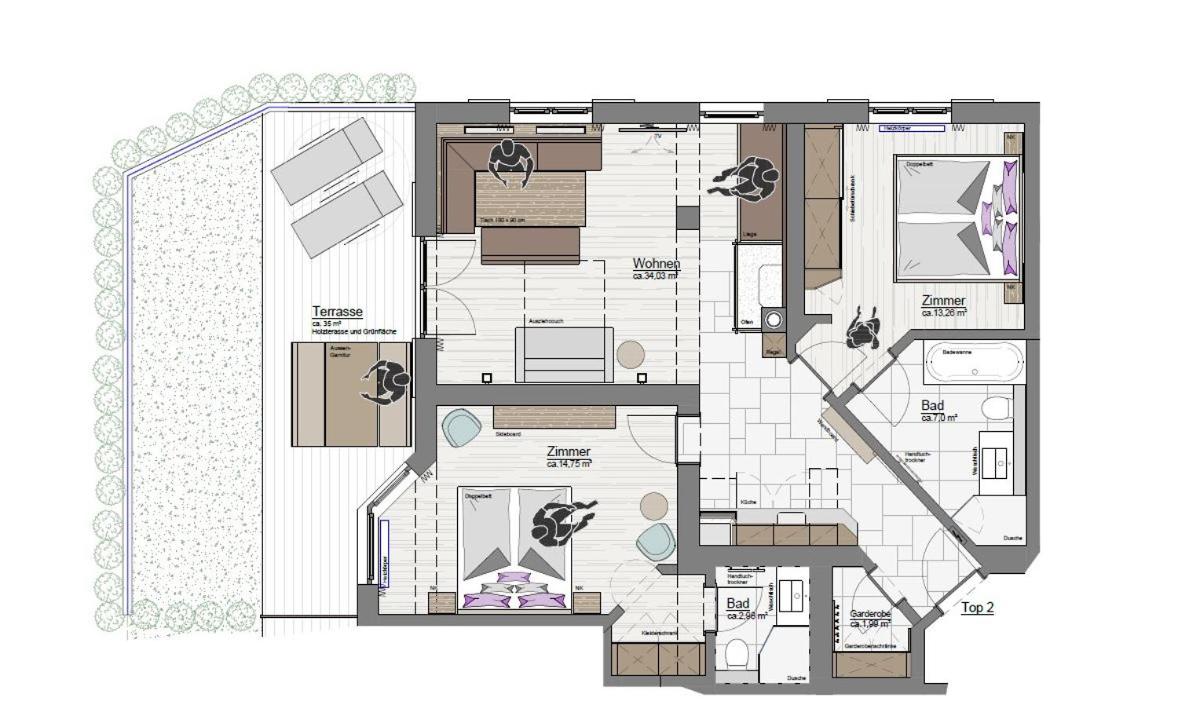 Two-Bedroom Apartment with Terrace photo 2