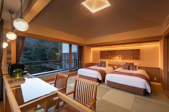 Corner Twin Room with Open-Air Bath - KAORI