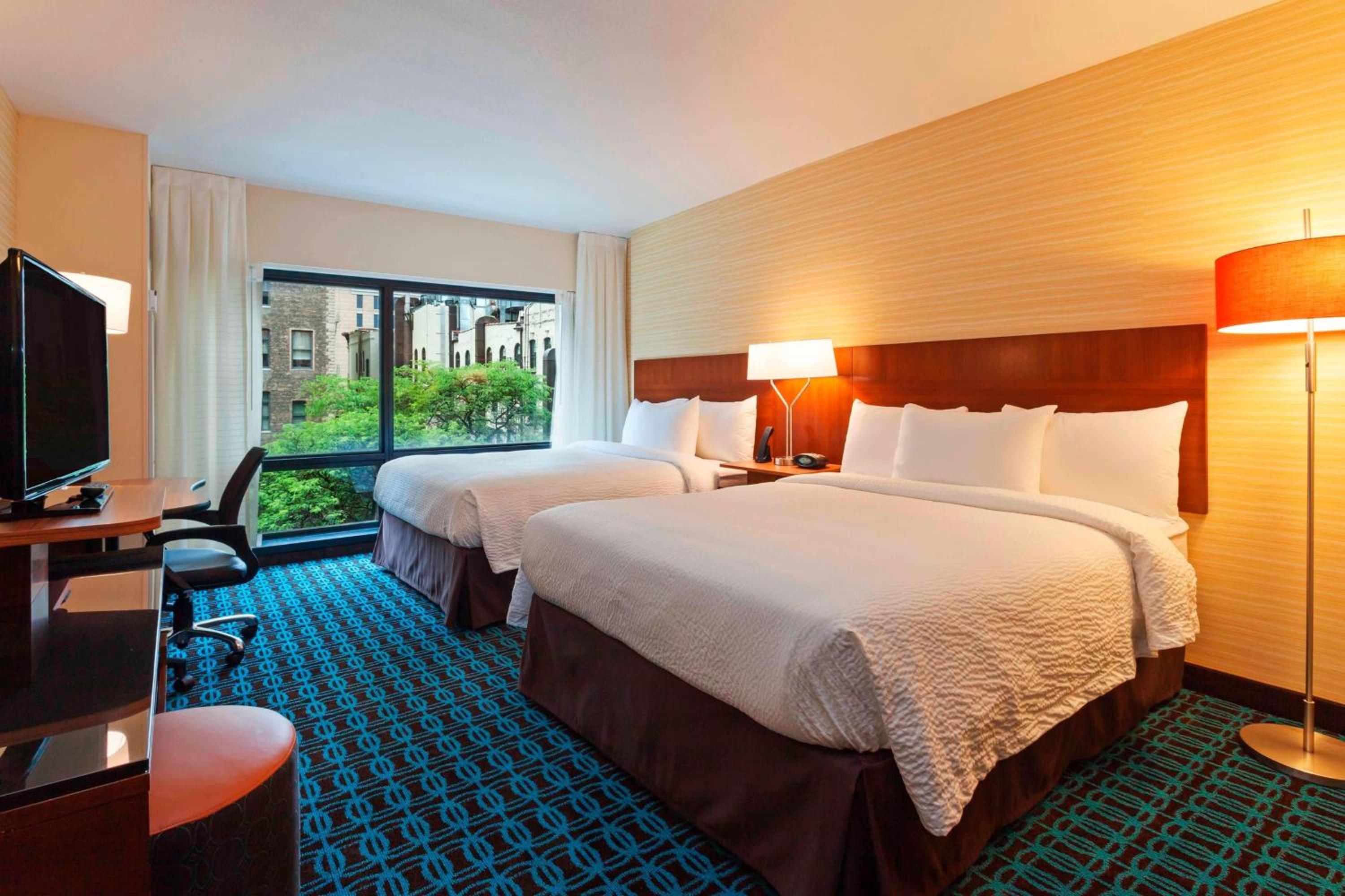 Queen Room with Two Queen Beds and Adapted Tub - Mobility and Hearing Accessible