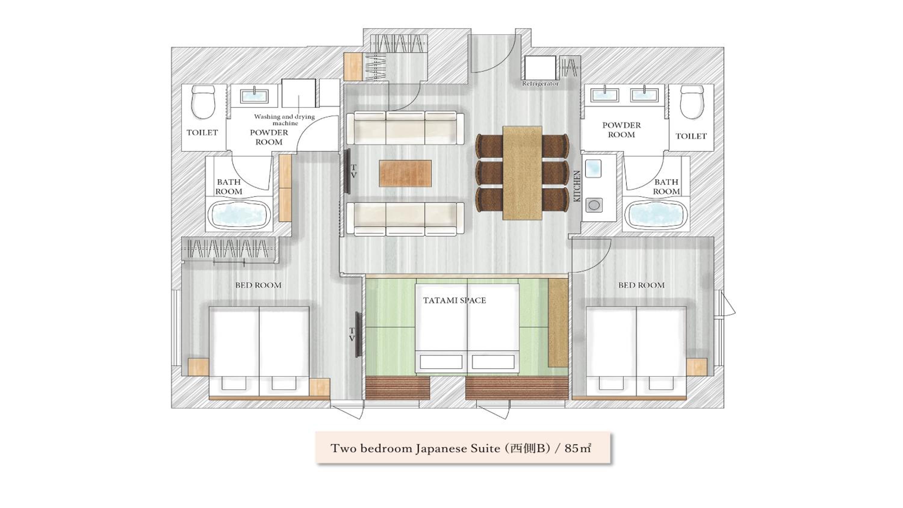 Two -Bedroom Japanese Suite for 6 - Photo 2
