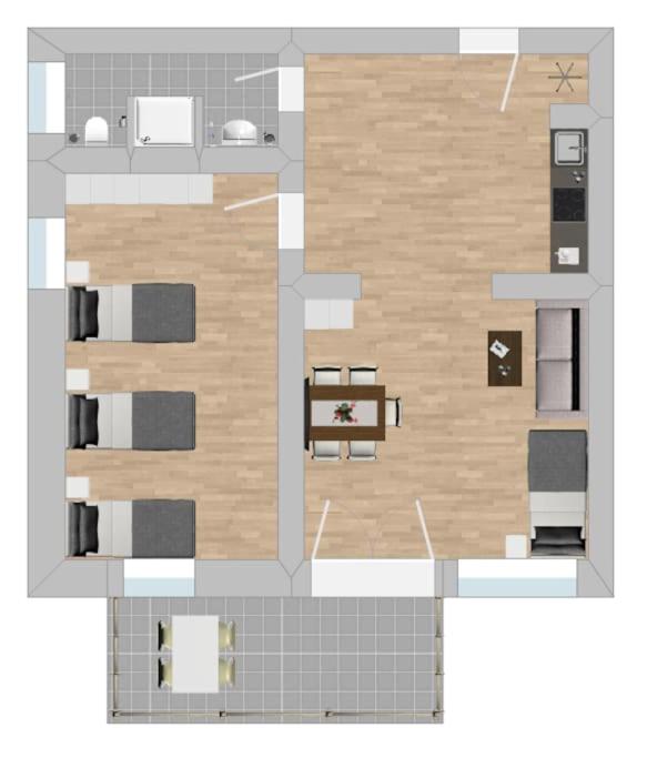 One-Bedroom Apartment photo 2