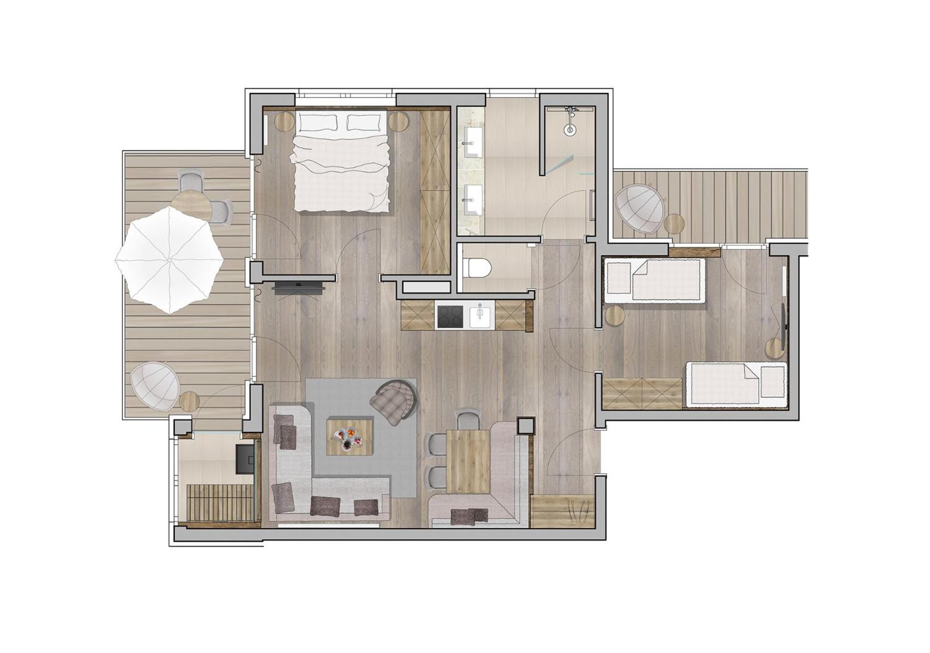 Two-Bedroom Apartment with Balcony photo 2