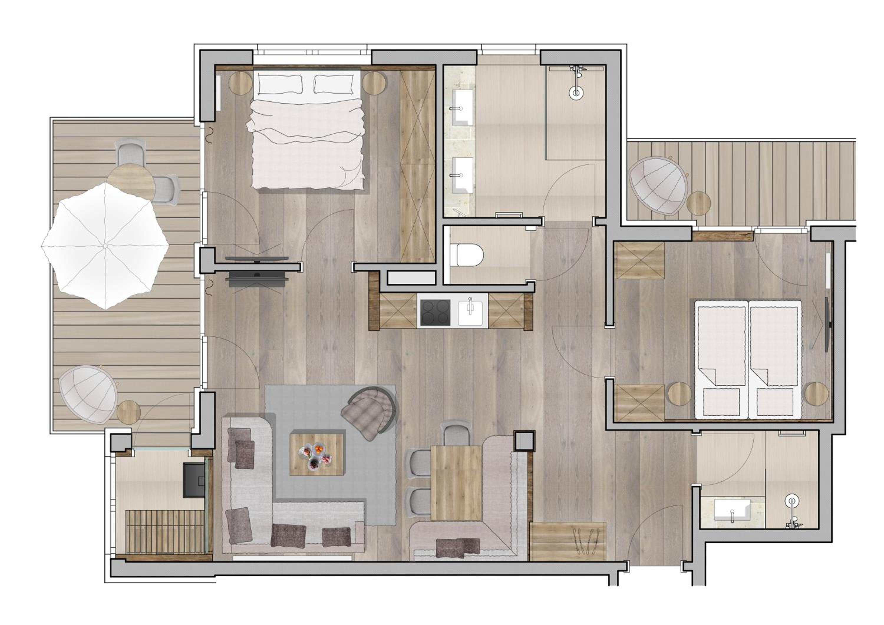 Two-Bedroom Deluxe Apartment photo 2