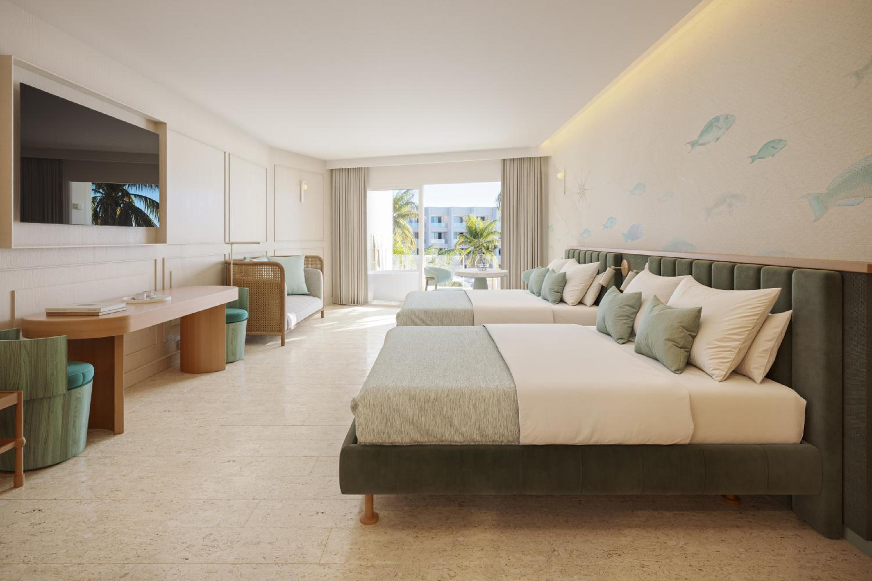 Side Ocean View Suite Double Queen Single