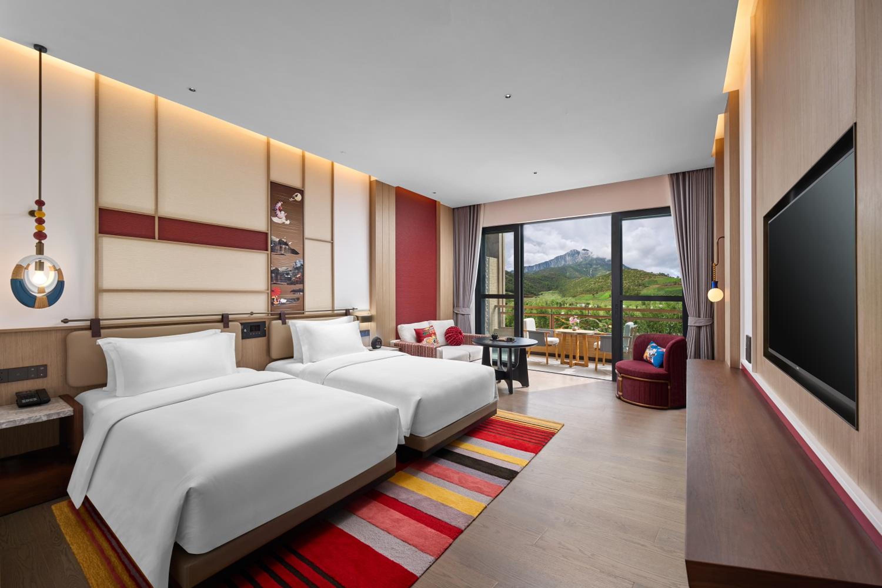 Premium Double Room with Two Double Beds and Mountain View