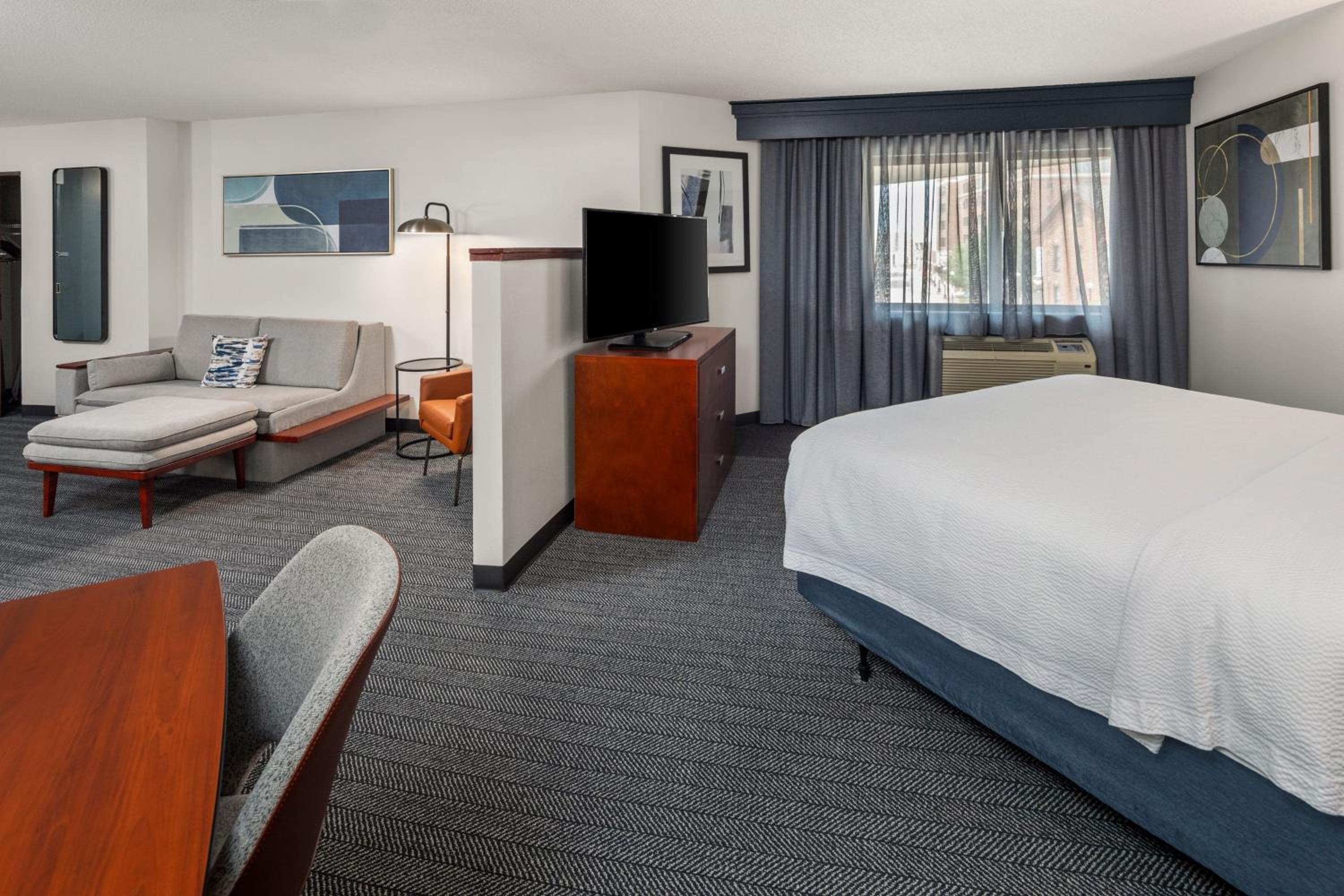 1 Bedroom Larger Suite, 1 King, Sofa bed, City view