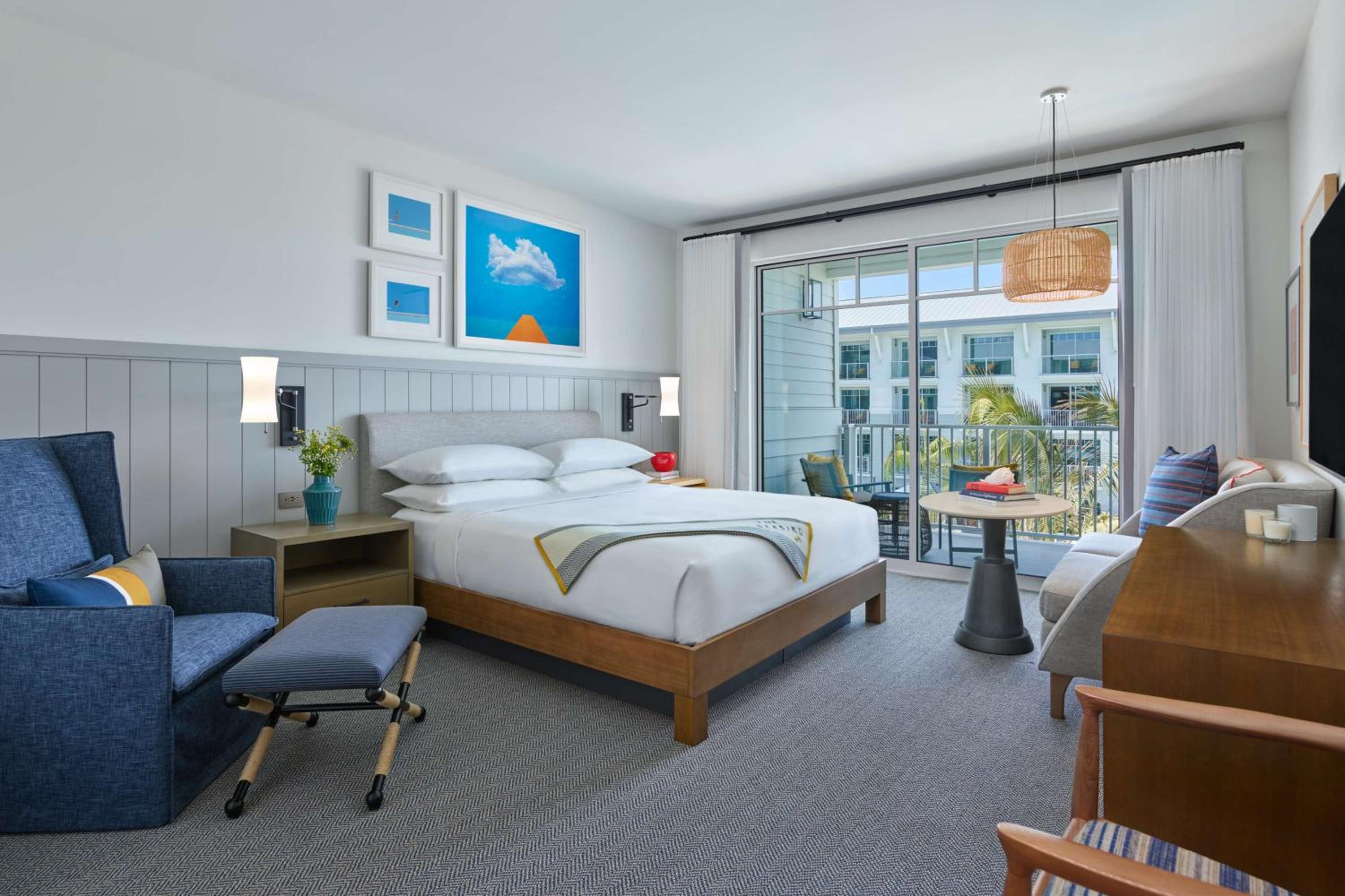 One King Bed with Partial Ocean View