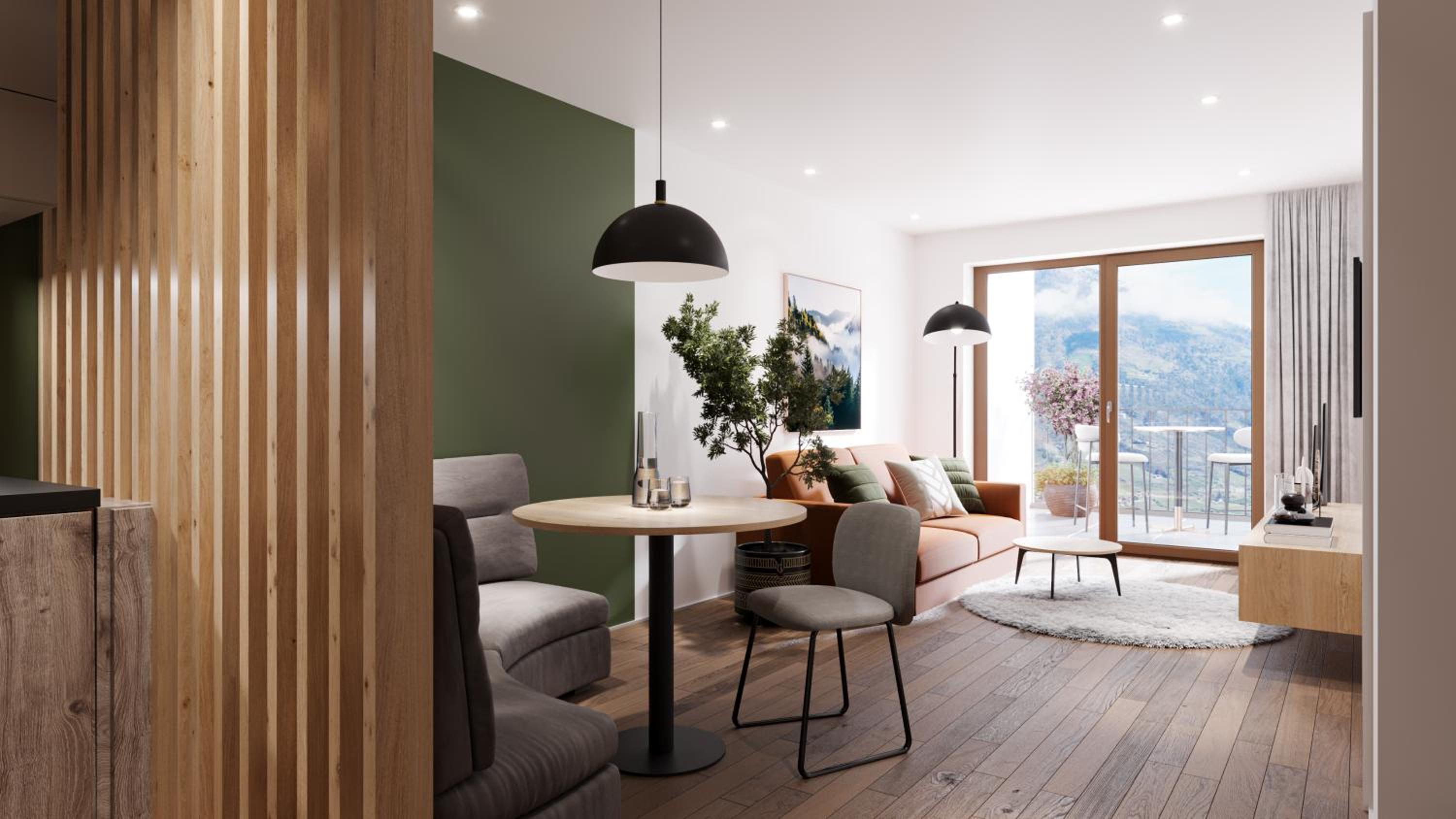 One-Bedroom Apartment with Balcony and Mountain View photo 2