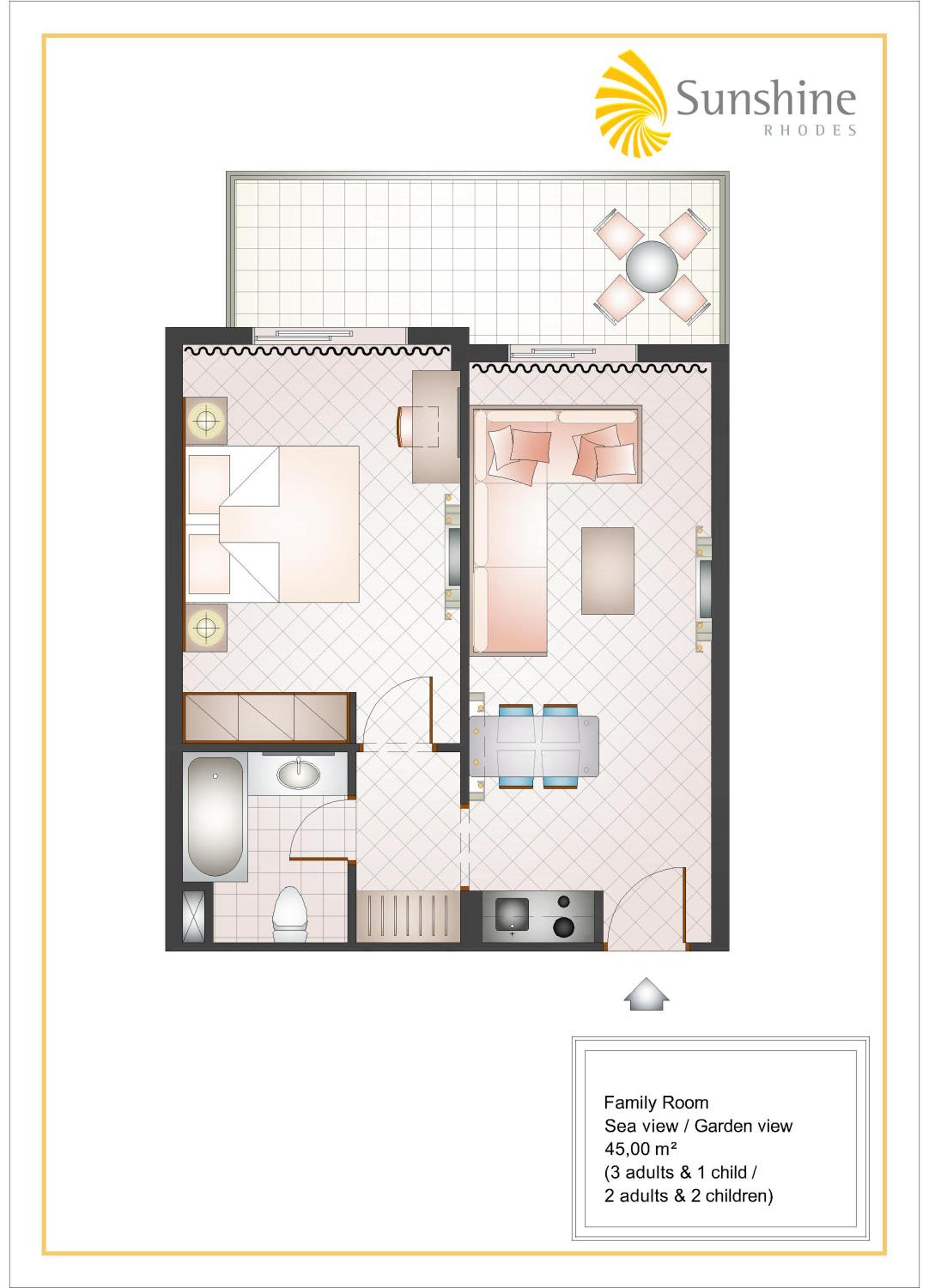 Family Room with Garden View (2 Adults + 1 Child)