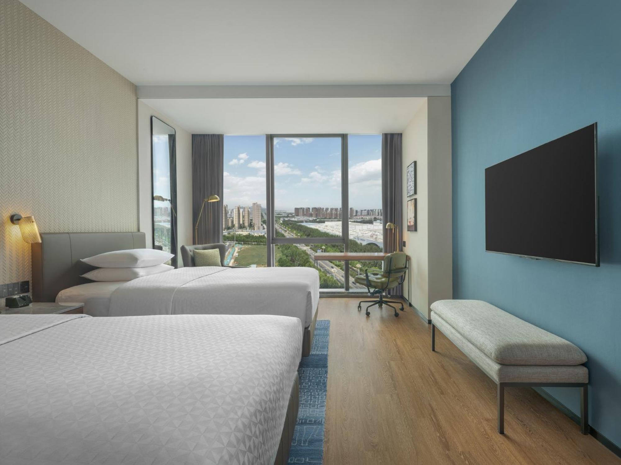 Premium Twin Room with Two Double Beds - High Floor