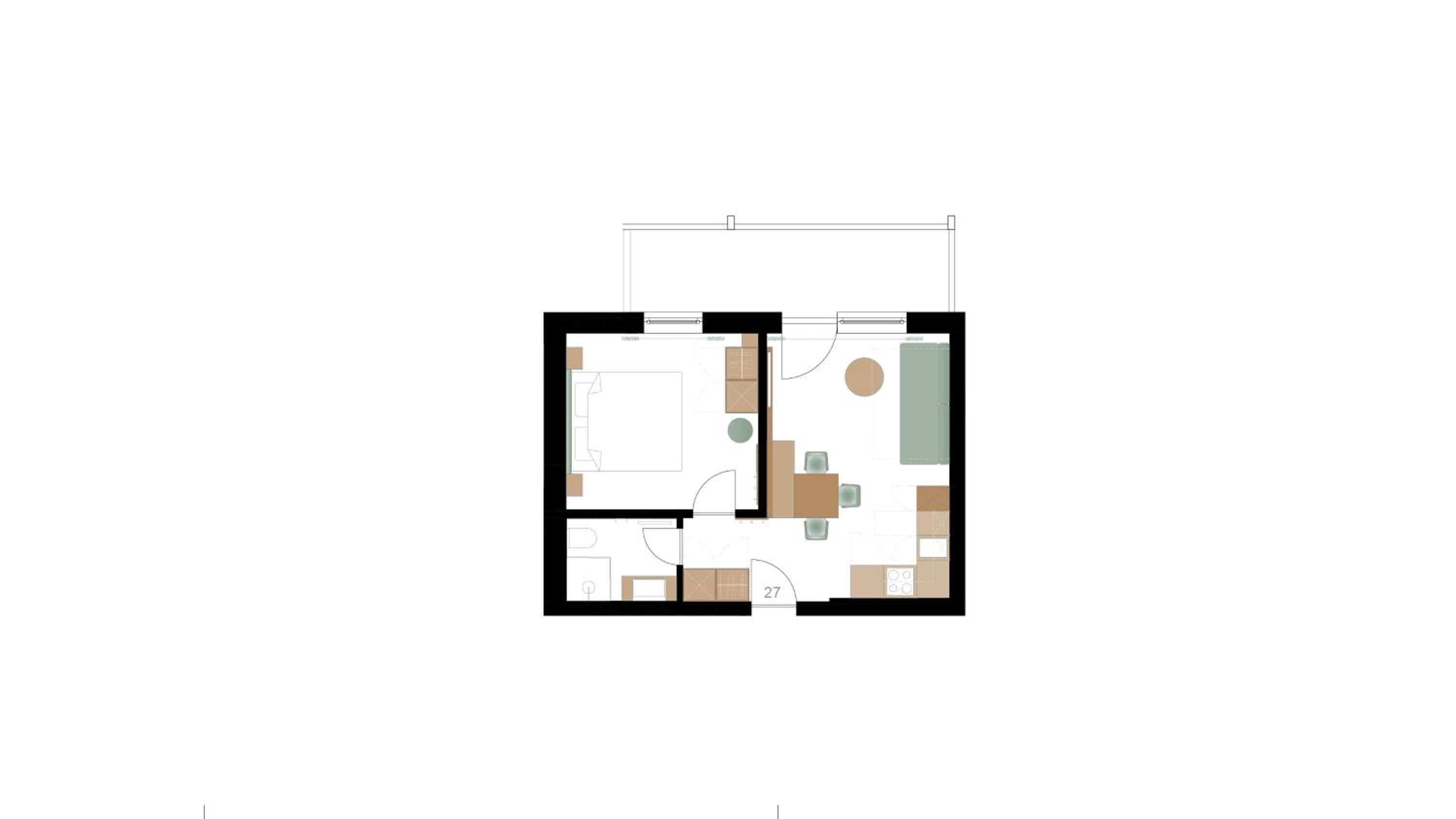 One-Bedroom Apartment with Balcony and Mountain View   - Photo 2