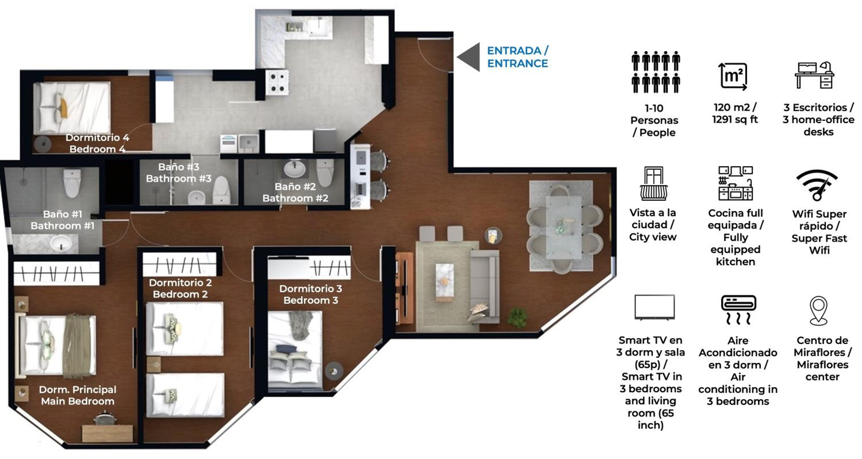 Four-Bedroom Deluxe Apartment