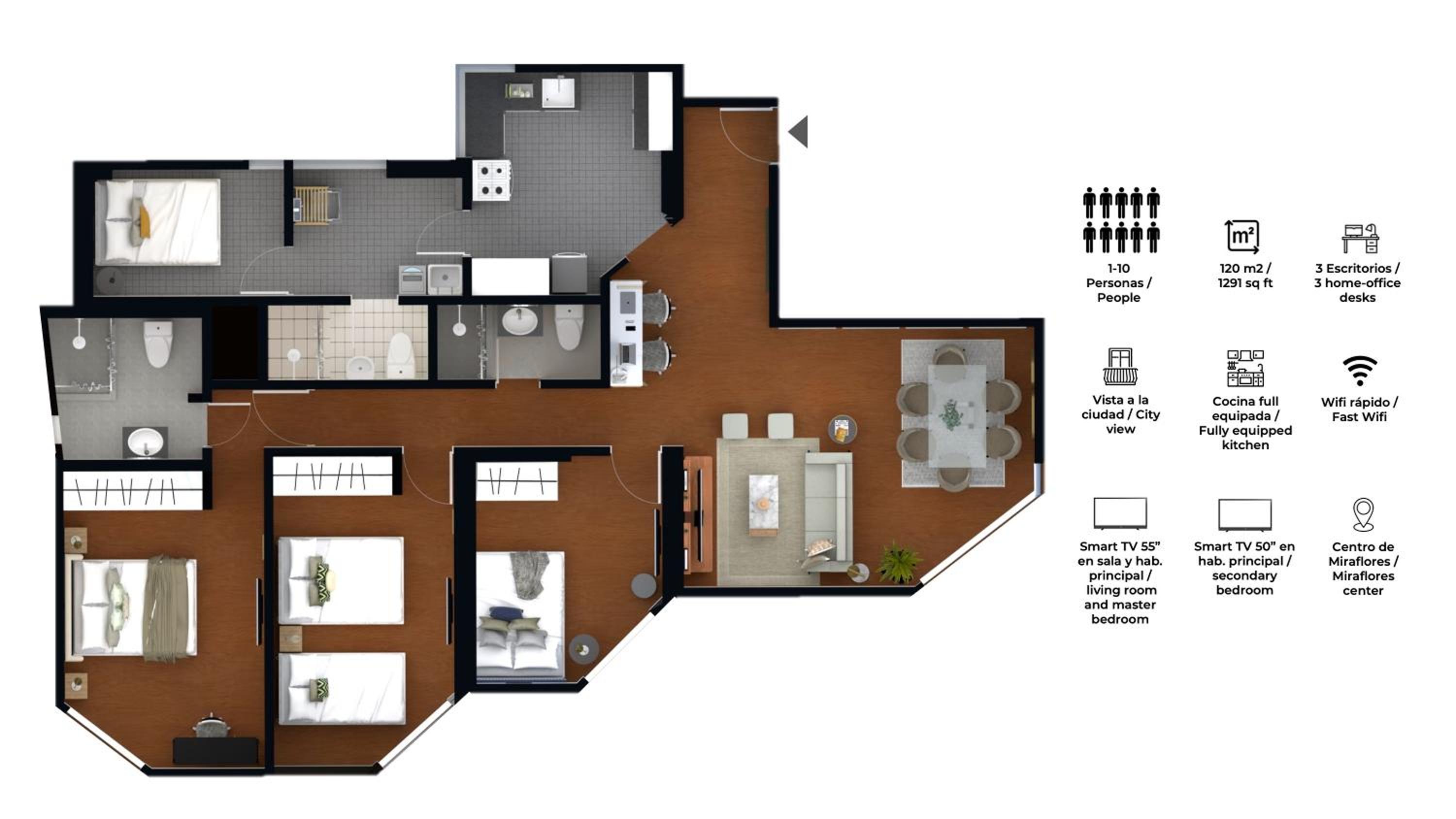 Four-Bedroom Standard Apartment