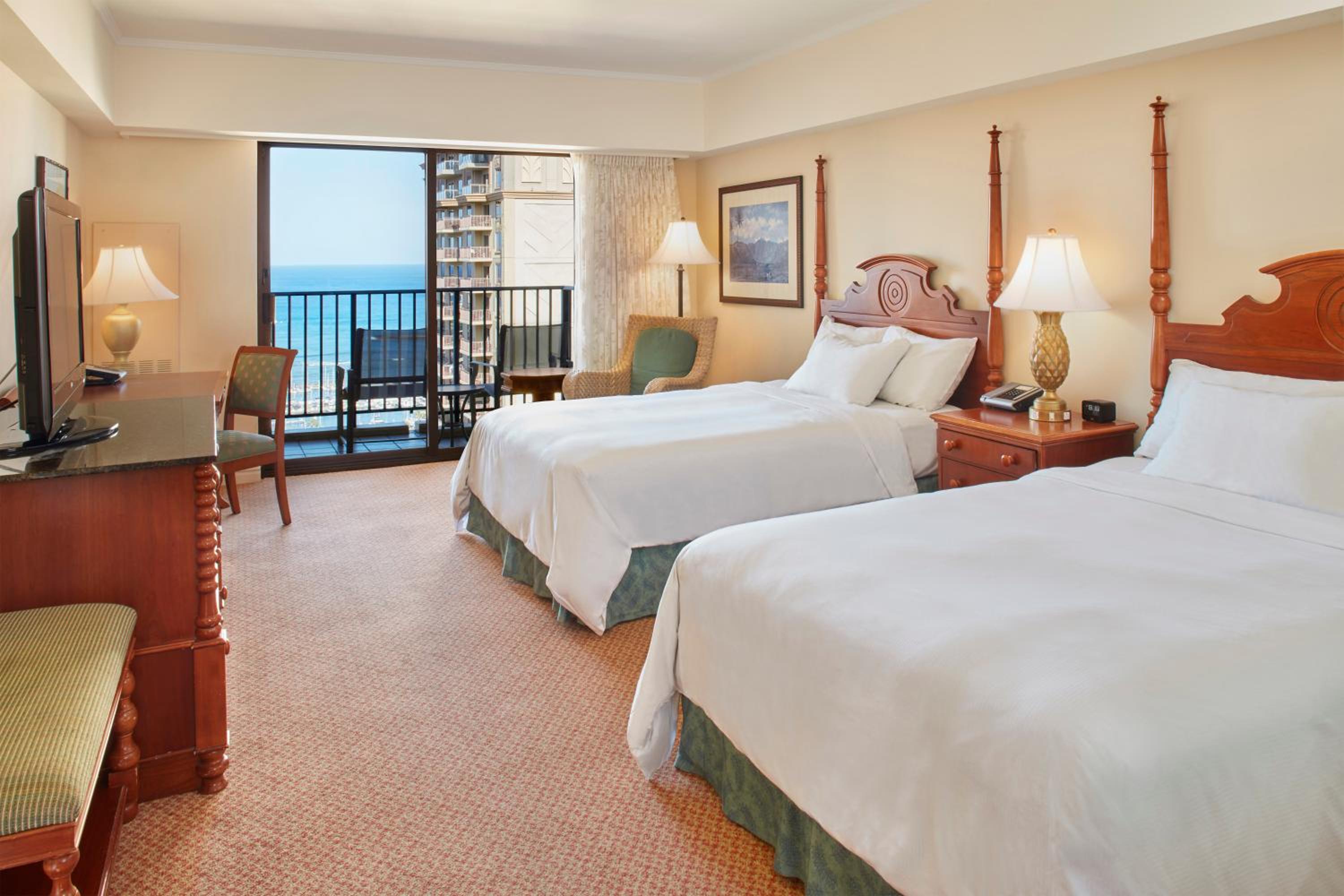 Double Room with Two Double Beds and Ocean View