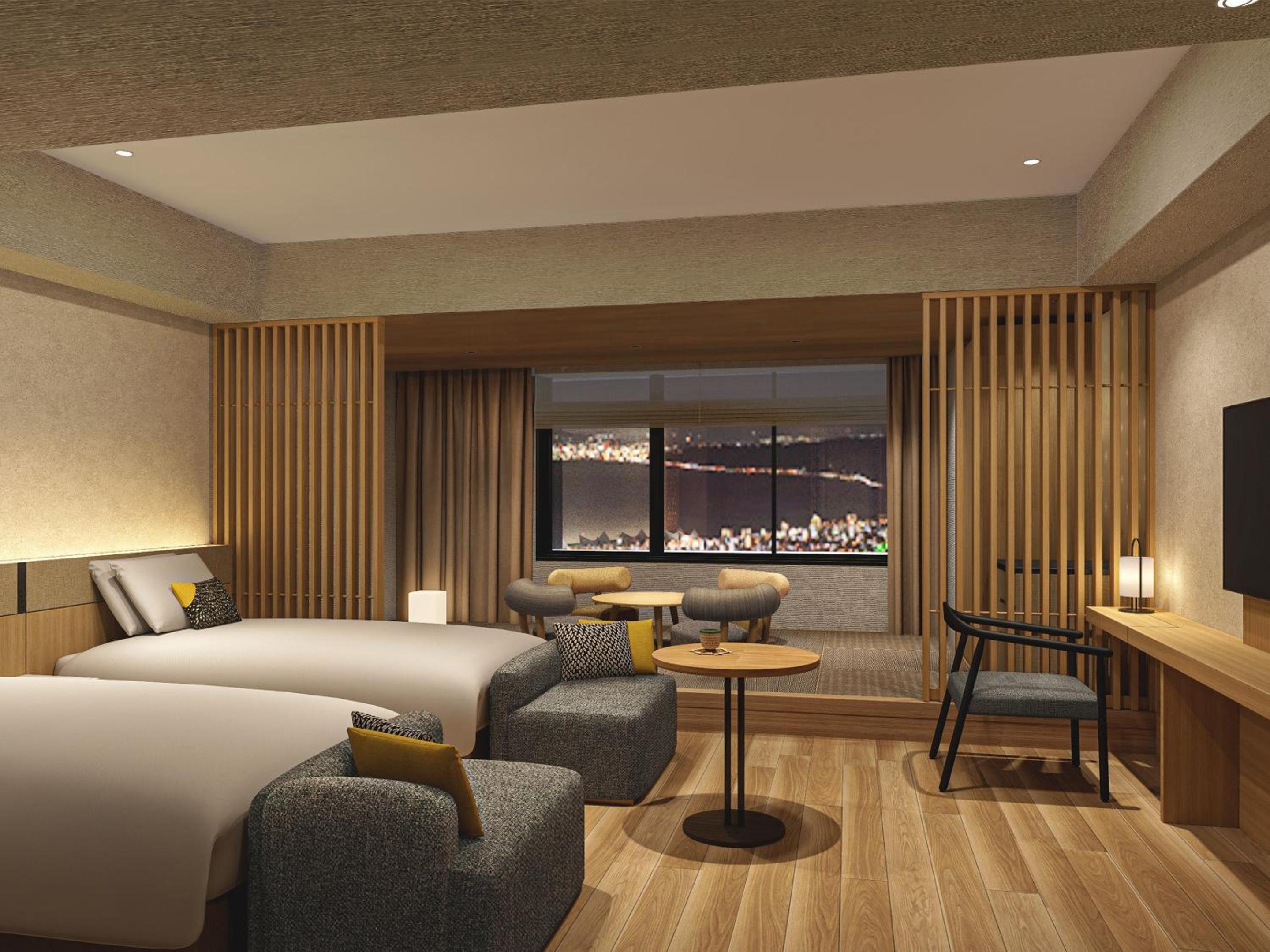 Hoshi Kan Deluxe Room With Tatami Area With Ocean View (50㎡)- Buffet Breakfast And Dinner Included (Wa Dining Hoshi) - The Number Of Beds / Futons Depends On The Number Of Guests