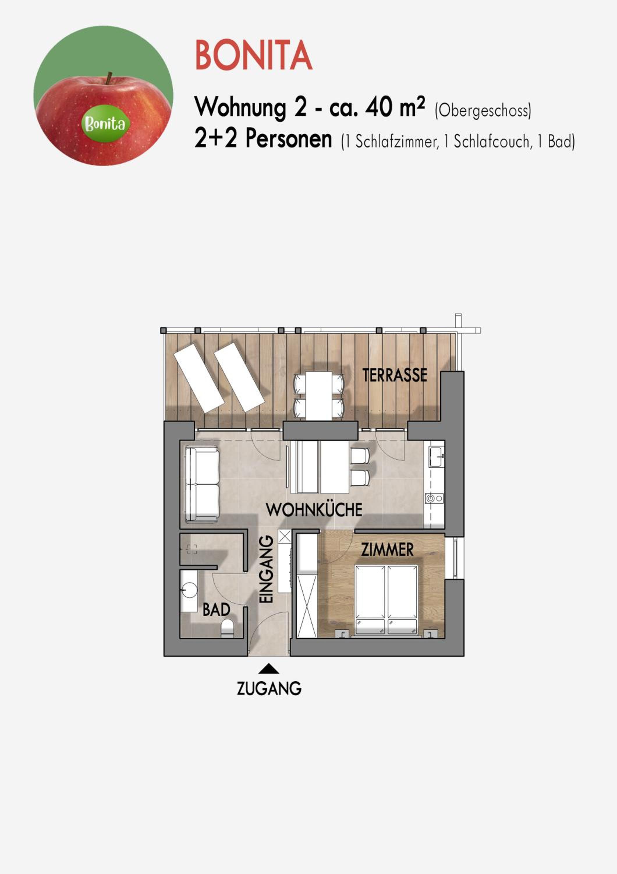 One-Bedroom Apartment with Terrace photo 2