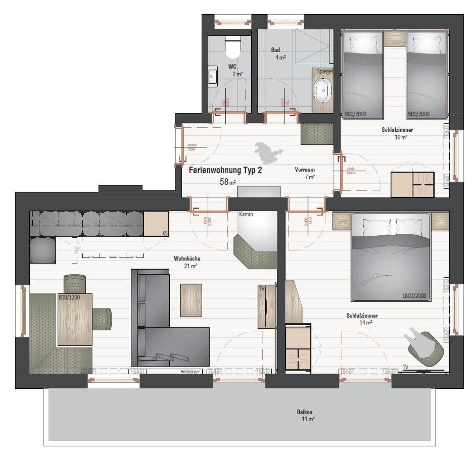 Apartment with View and Balcony photo 1