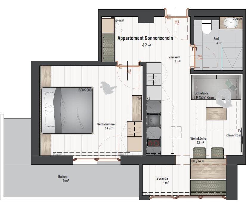 Apartment with Mountain View photo 1
