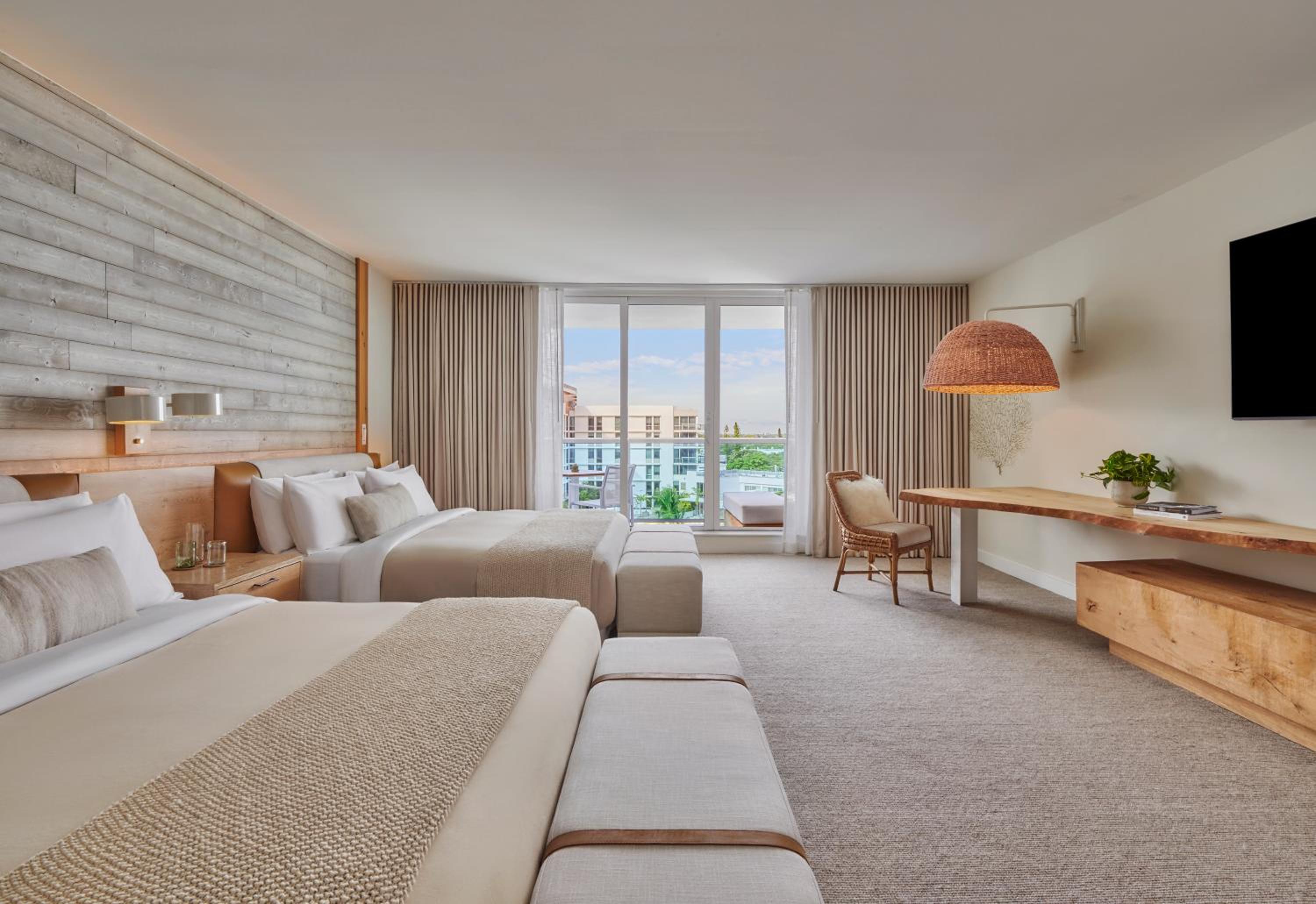 King Room with Two King Beds and Balcony (Non Smoking)