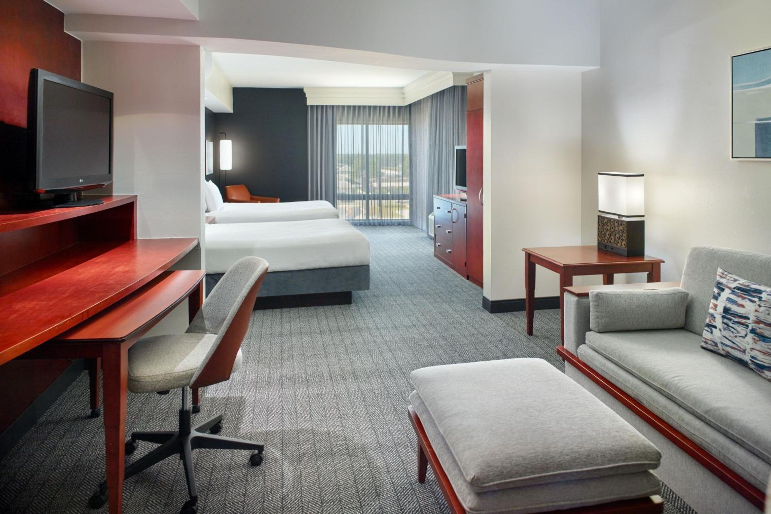 Large Queen Room with Two Queen Beds with Sofa Bed and Roll-In Shower - Mobility and Hearing Accessible
