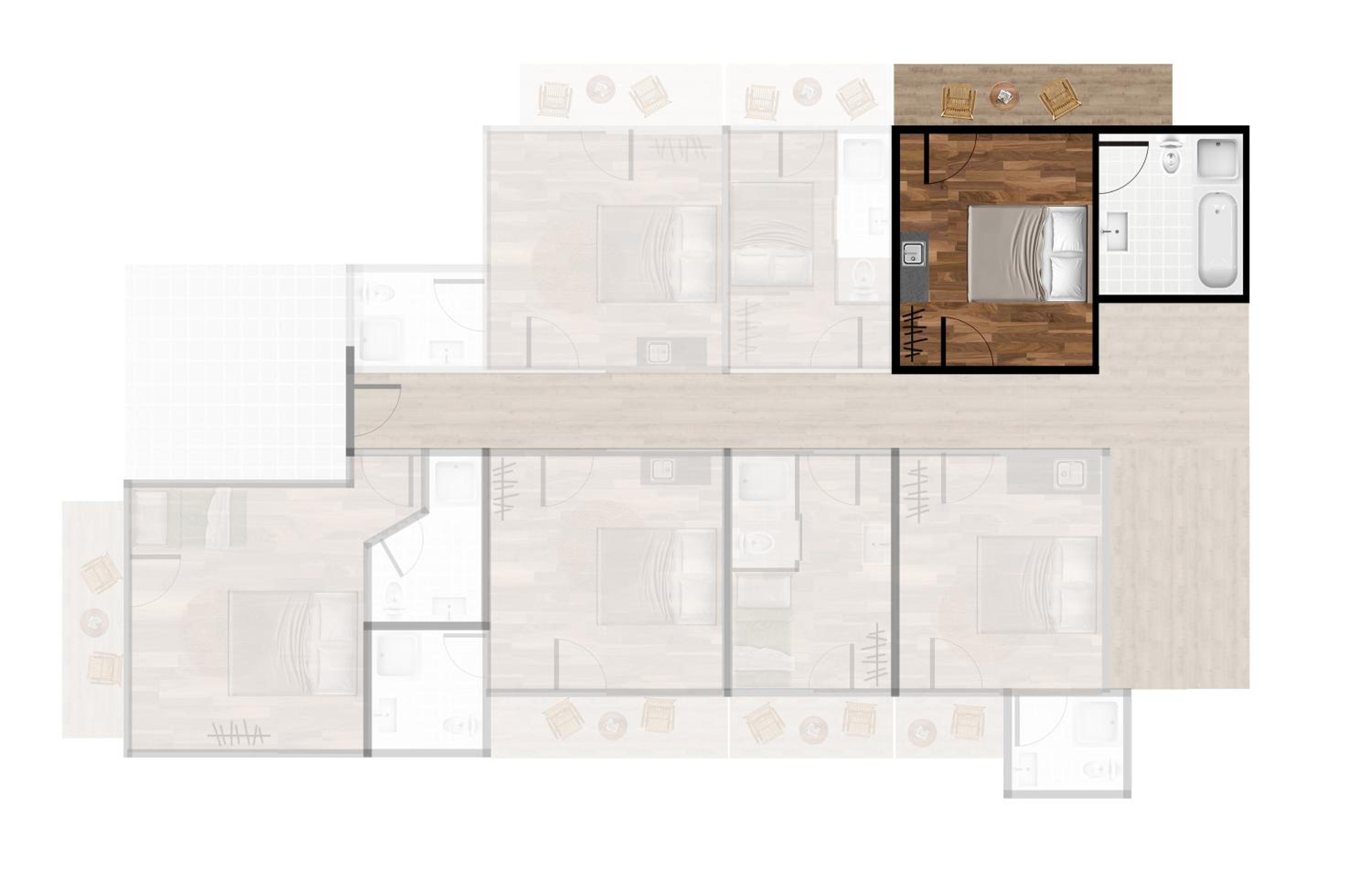 Studio with Balcony