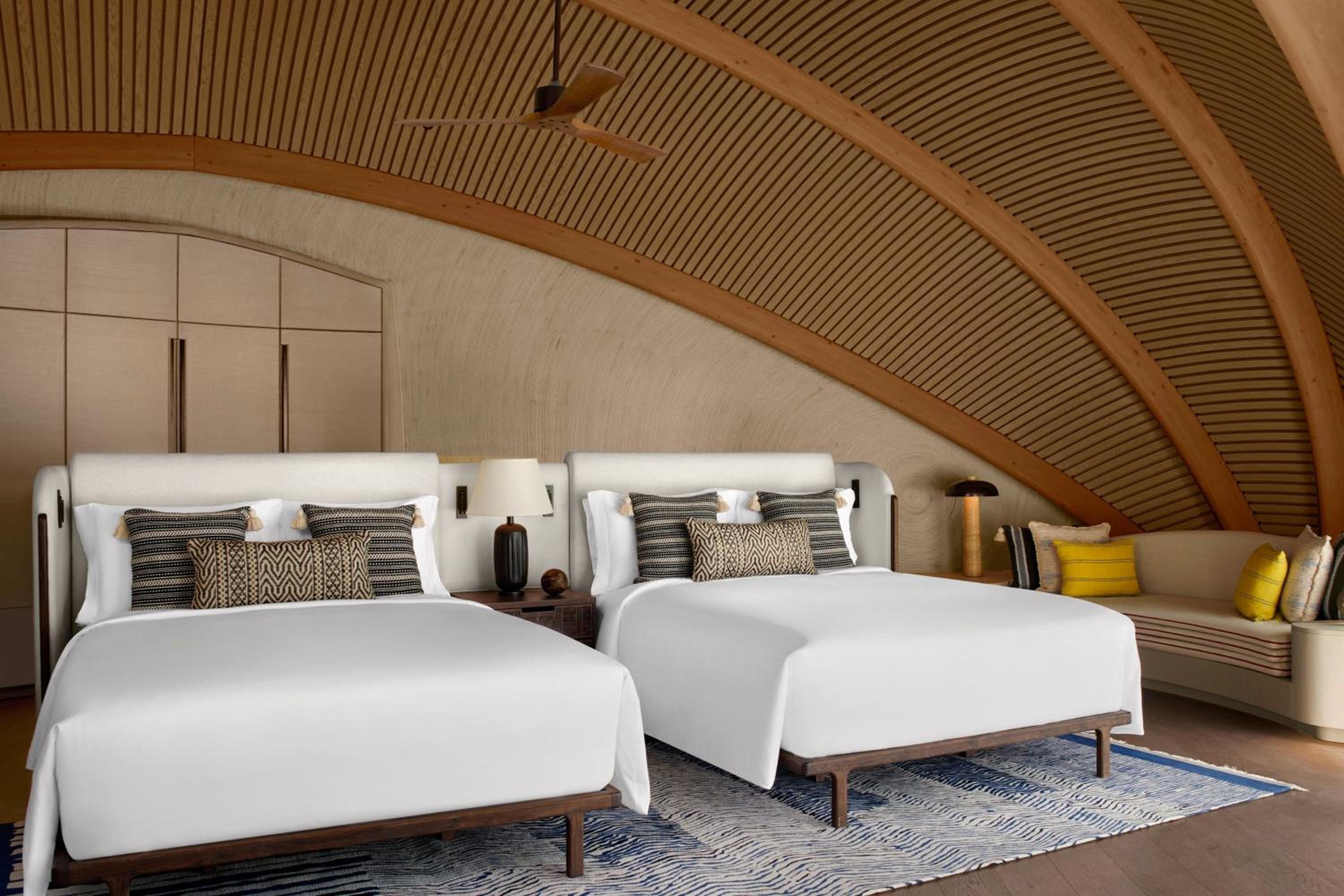 Two-Bedroom Reserve Beach Villa with One King Bed and Two Queen Beds with Sunset View