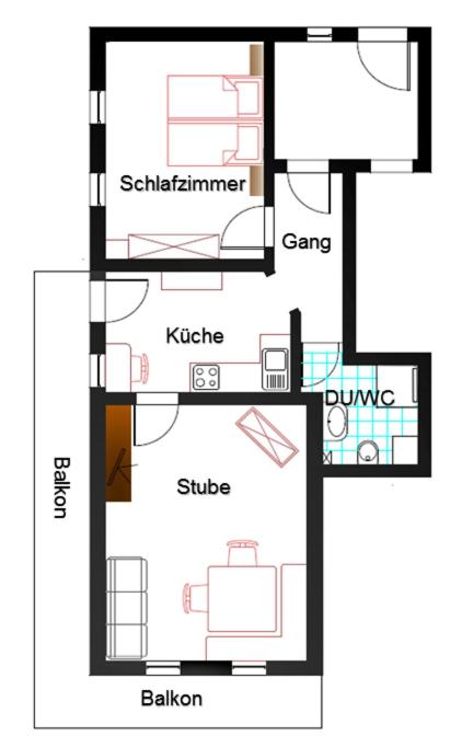 One-Bedroom Apartment with Balcony photo 2