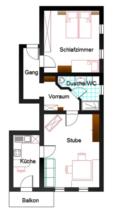 One-Bedroom Apartment with Balcony photo 2