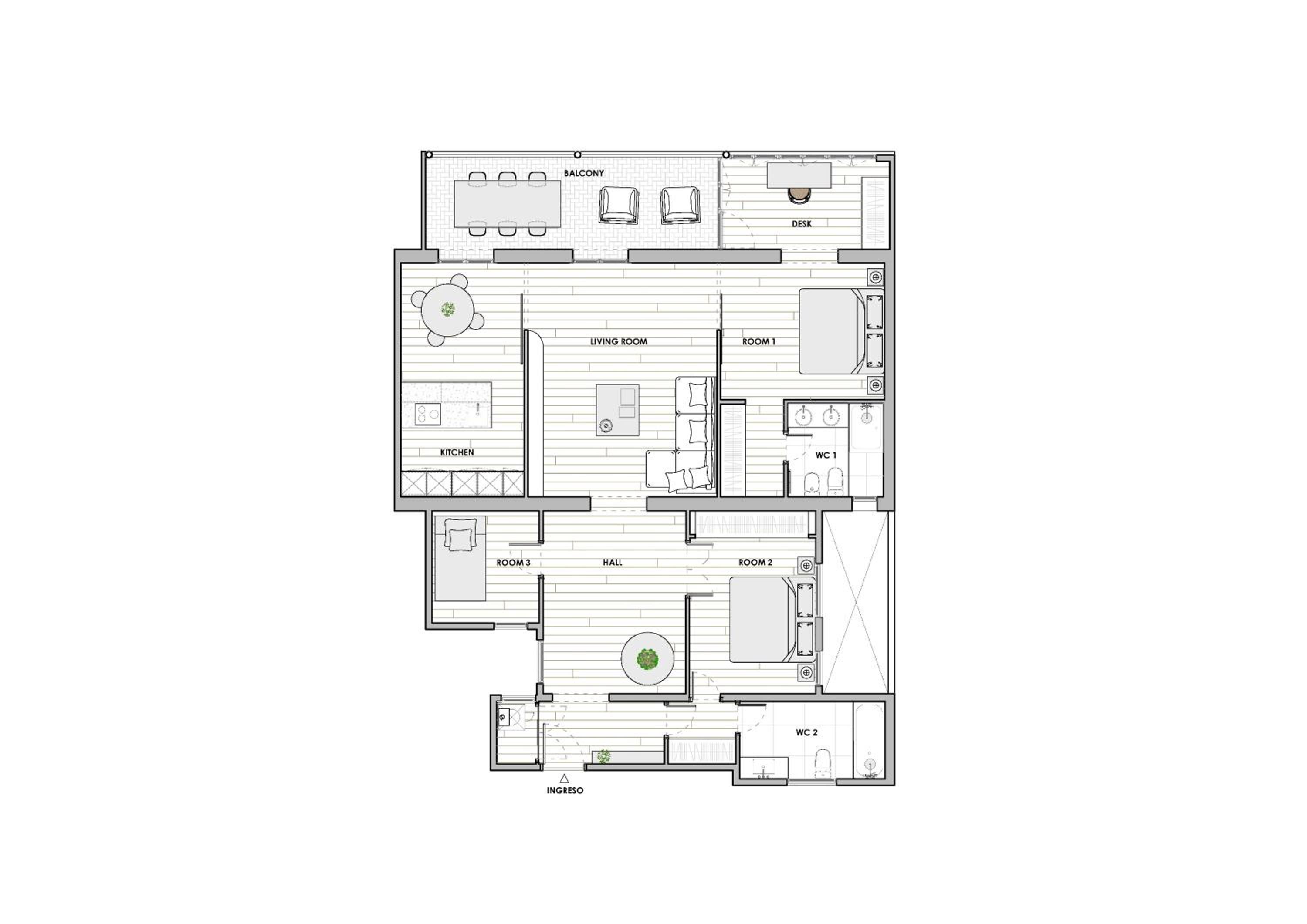 Three-Bedroom Apartment with Terrace photo 3