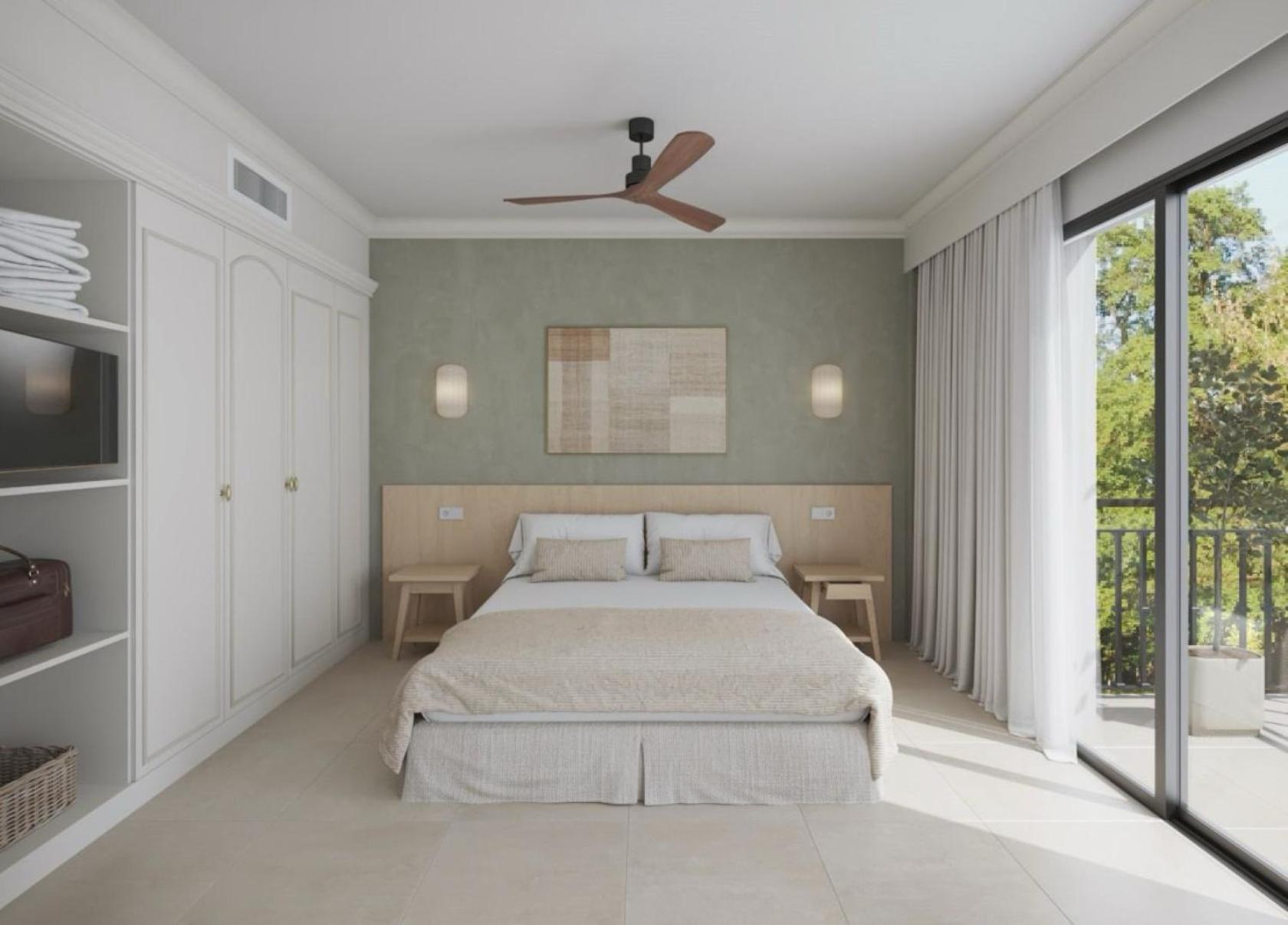 Habitación Familiar con Vista a la Piscina