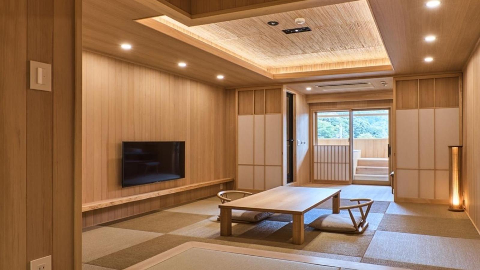 Japanese-Style Quadruple Room with Open Air Bath and Mountain View