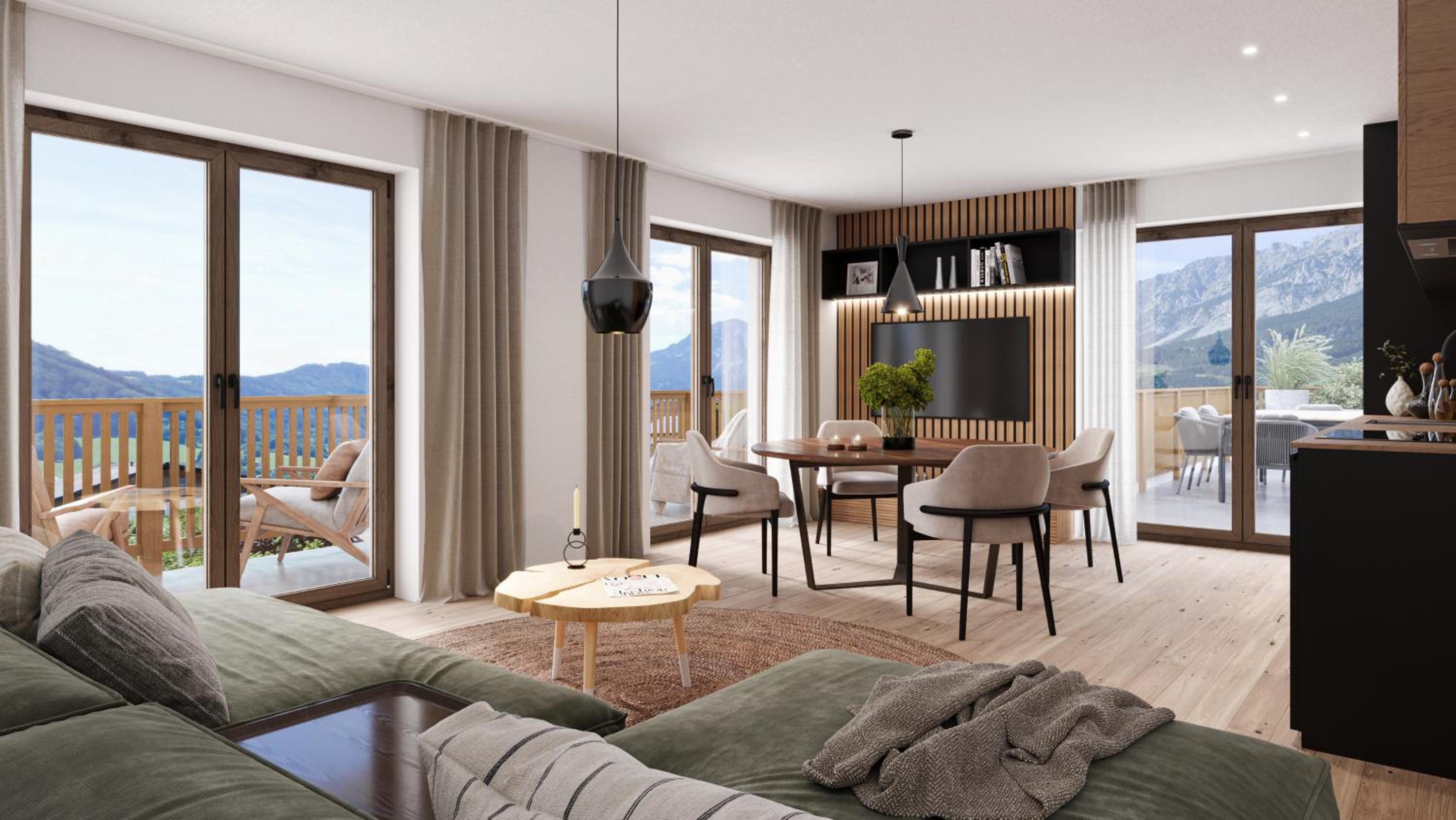 Two-Bedroom Apartment with Balcony and Terrace