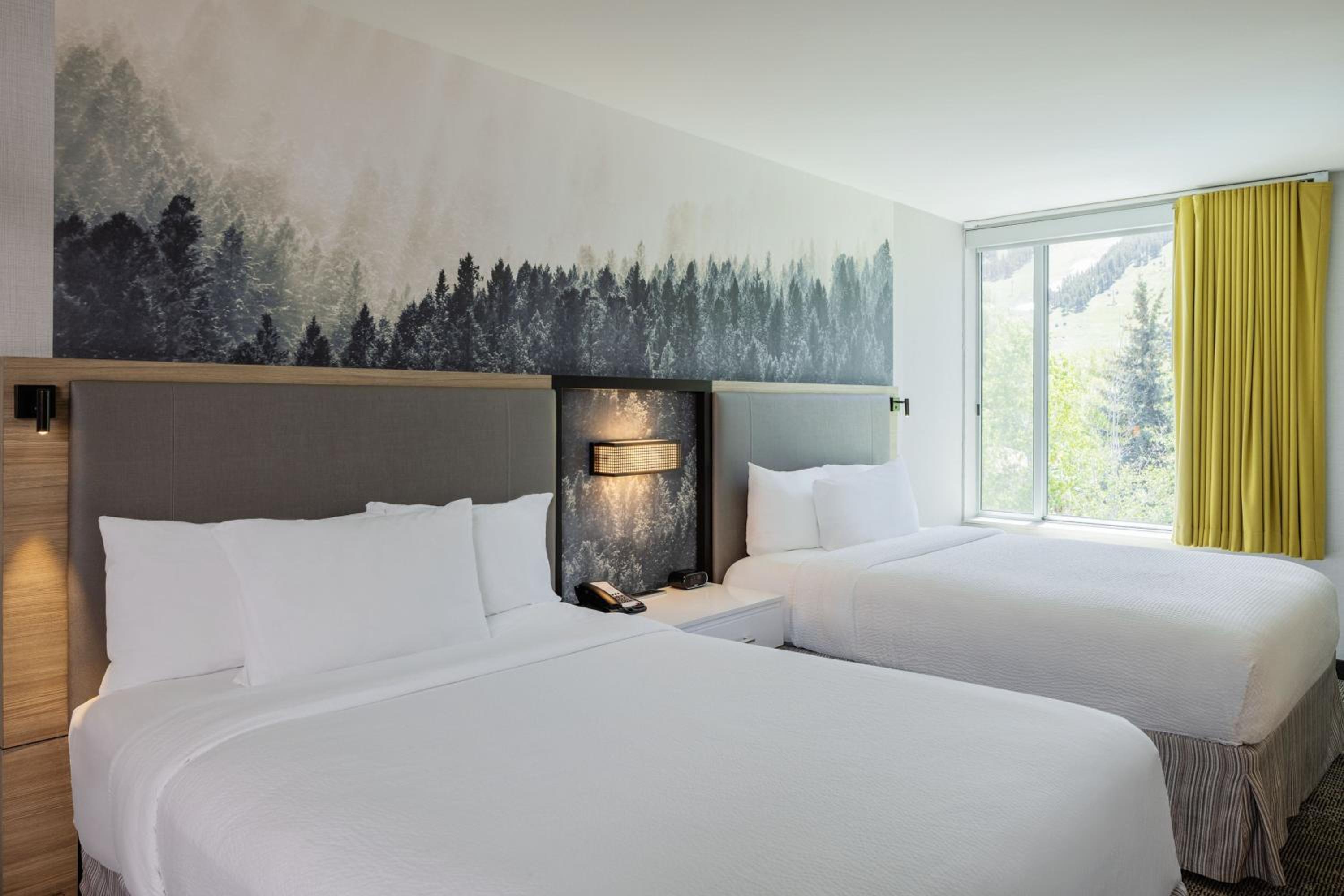 Queen Suite with Two Queen Beds, Trundle Sofa and Roll-In Shower - Mobility Access