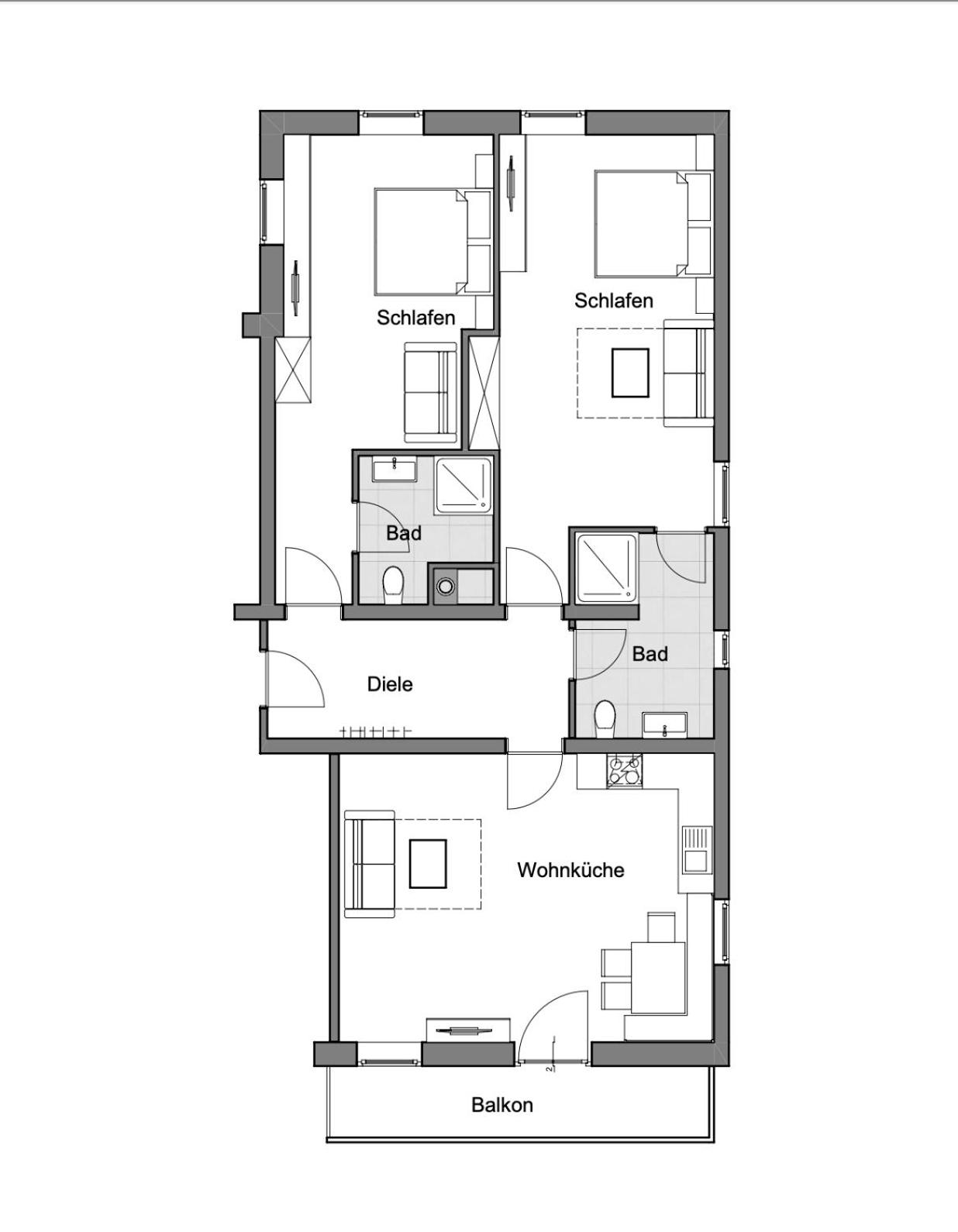 Two-Bedroom Apartment with Balcony photo 1