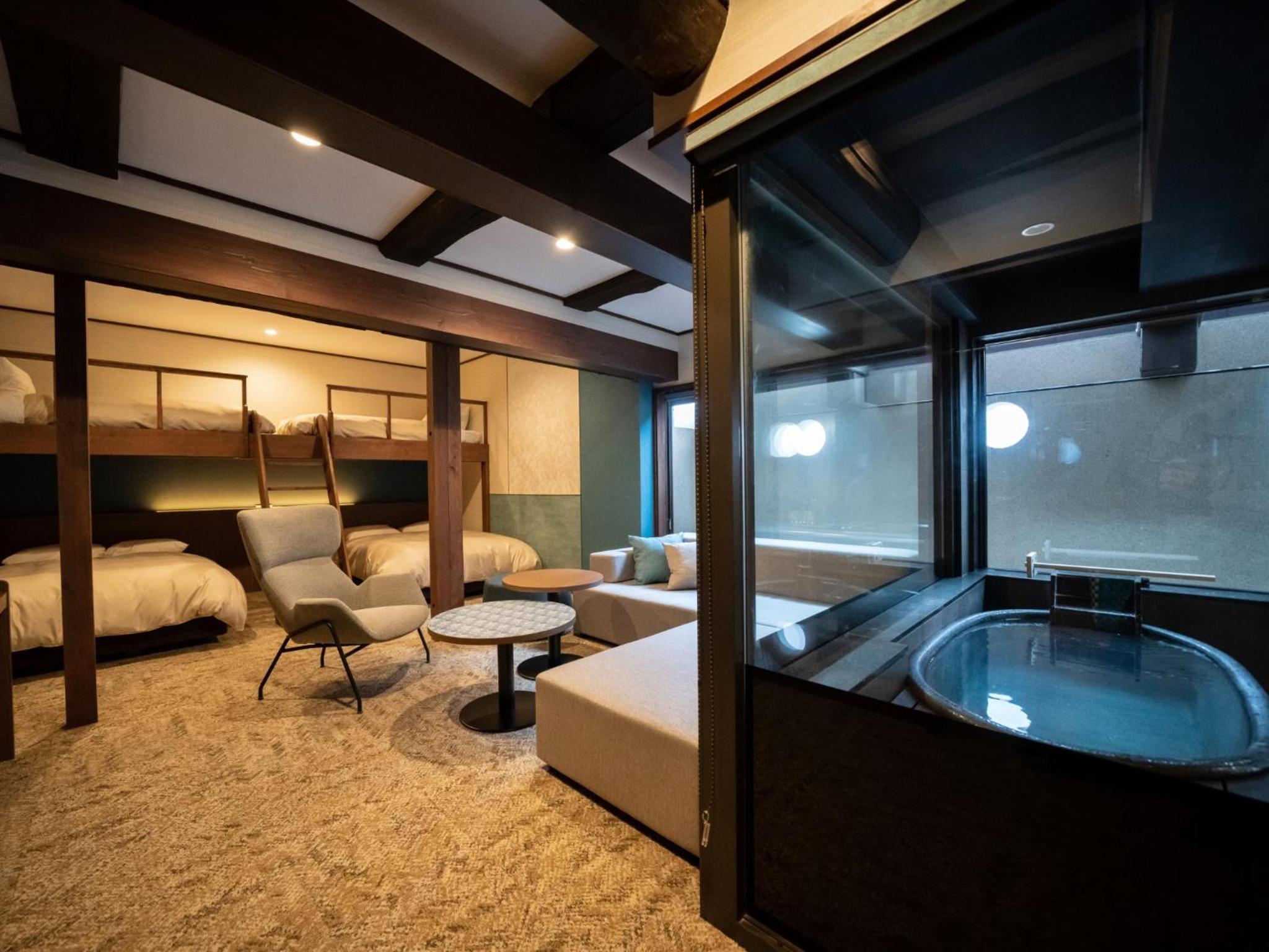 Twin Room With Loft Bed And Kitchenette With Semi Open-Air Bath