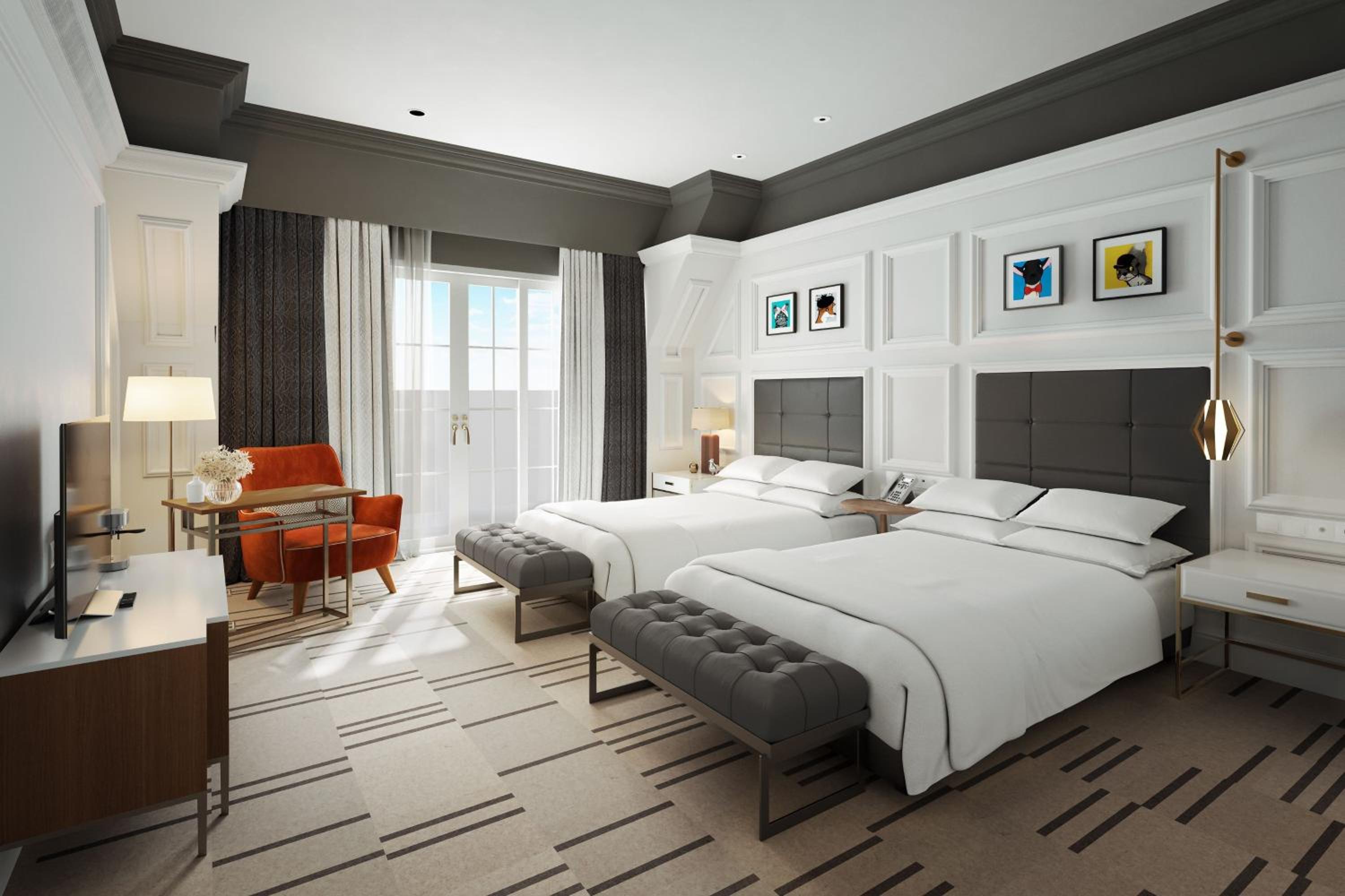 Double Family Room with Two Double Beds and Balcony