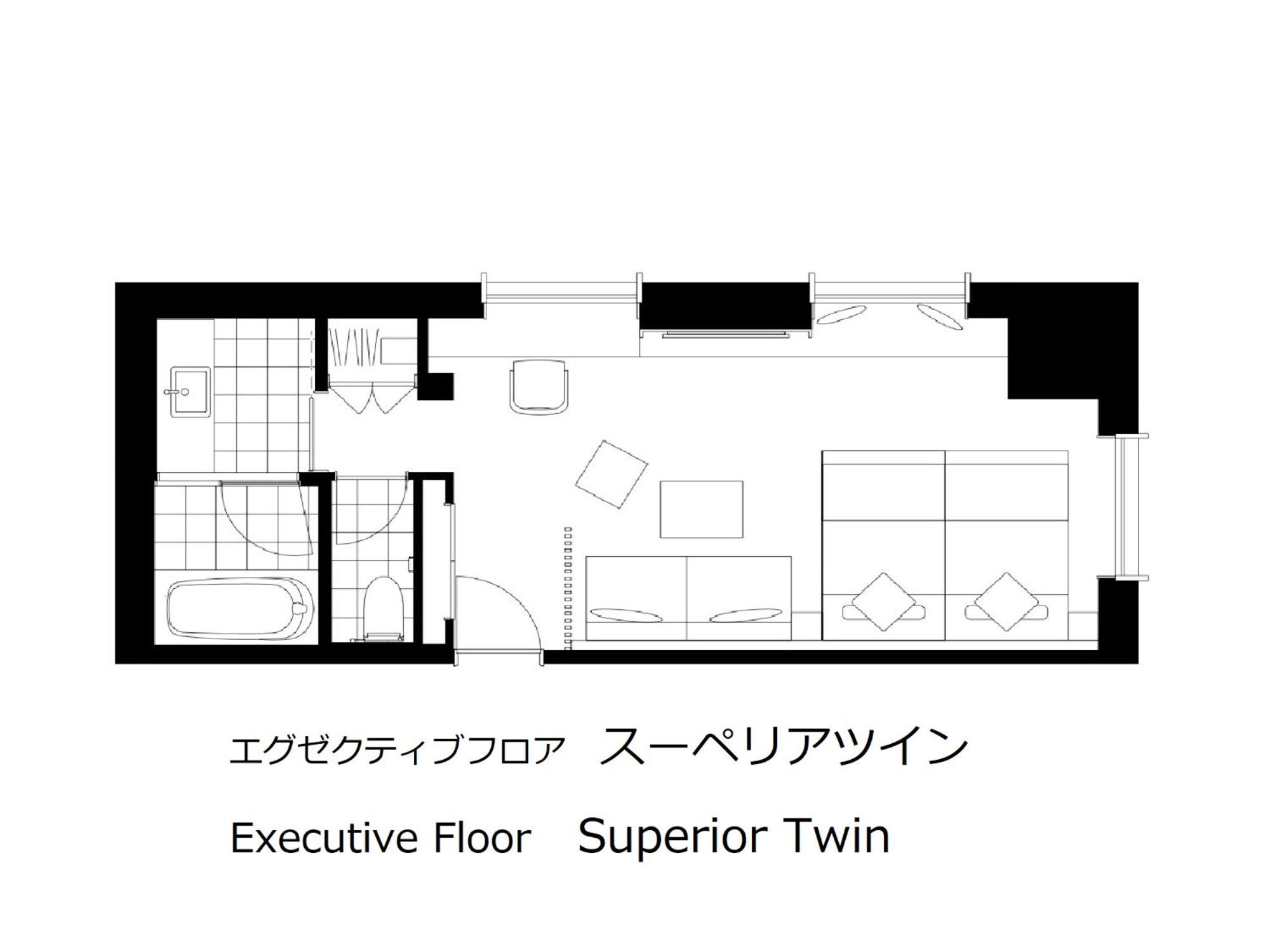 Executive Floor Superior Twin Room 38F with Lounge Access (For 3 people only)