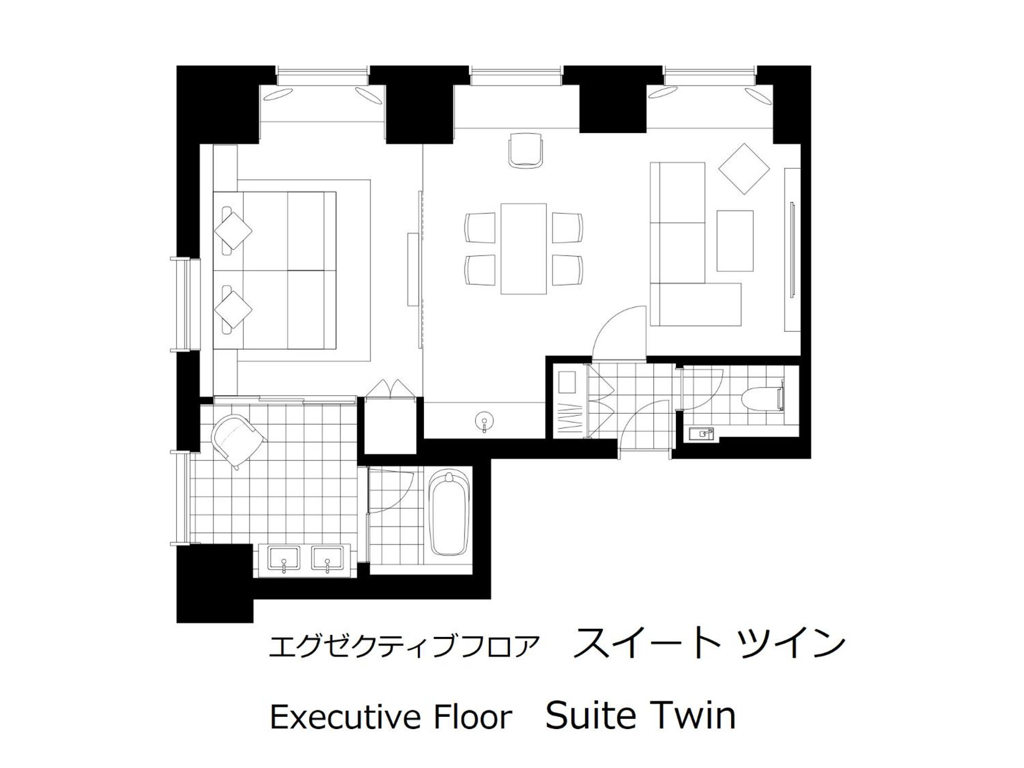 Executive Floor Suite Twin Room 38F with Lounge Access (For 4 people only) photo 2