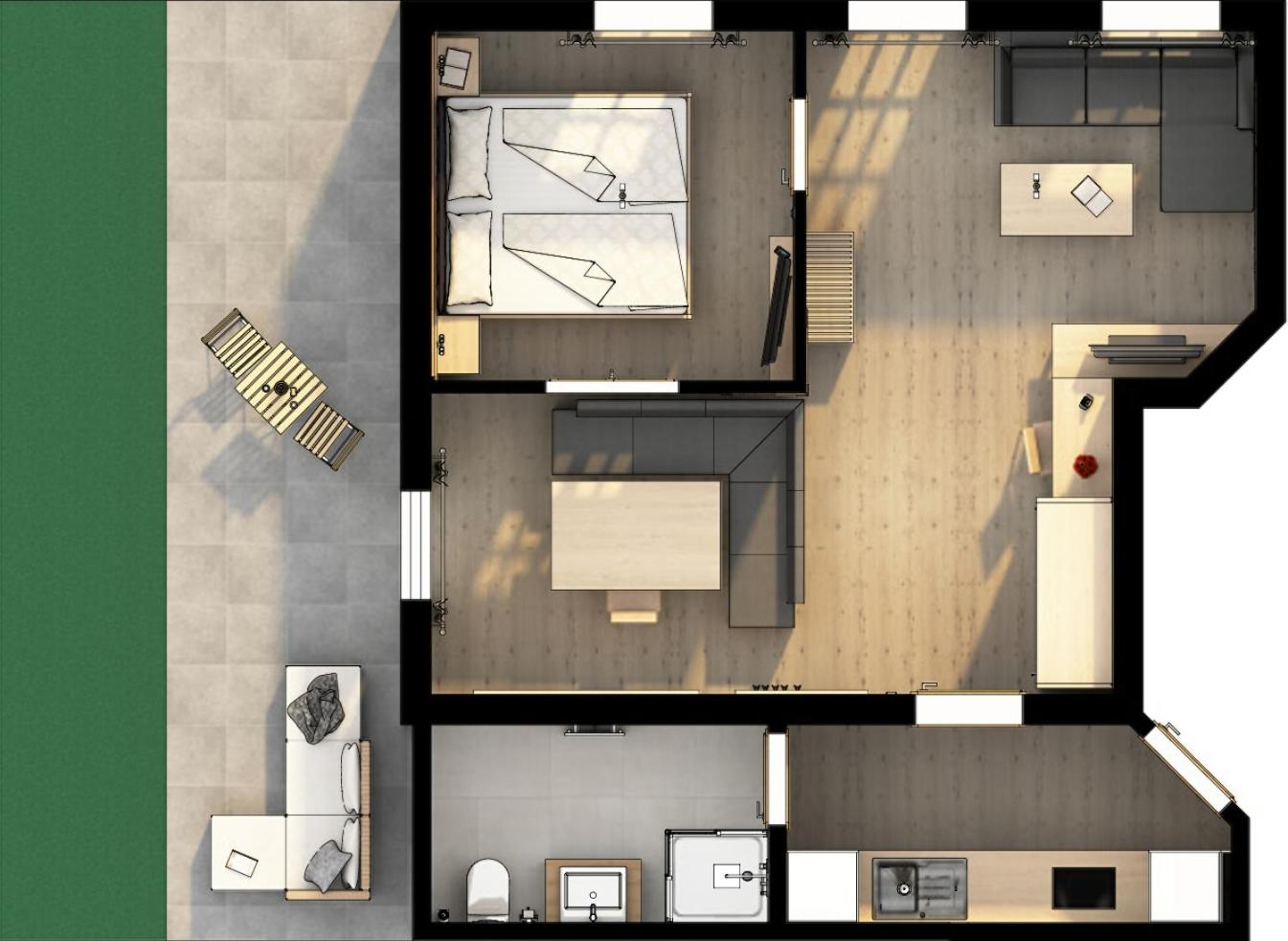 One-Bedroom Apartment with Garden View photo 3