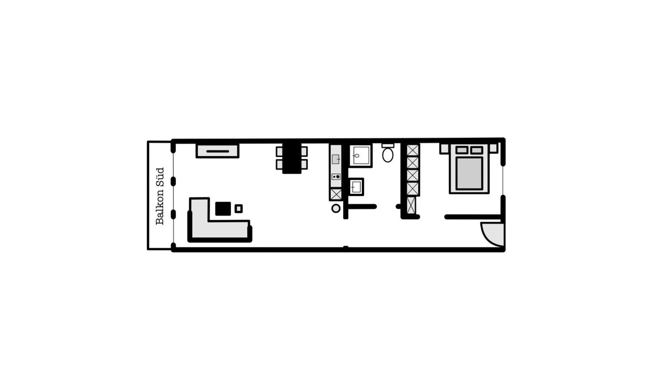 One-Bedroom Apartment with Balcony
