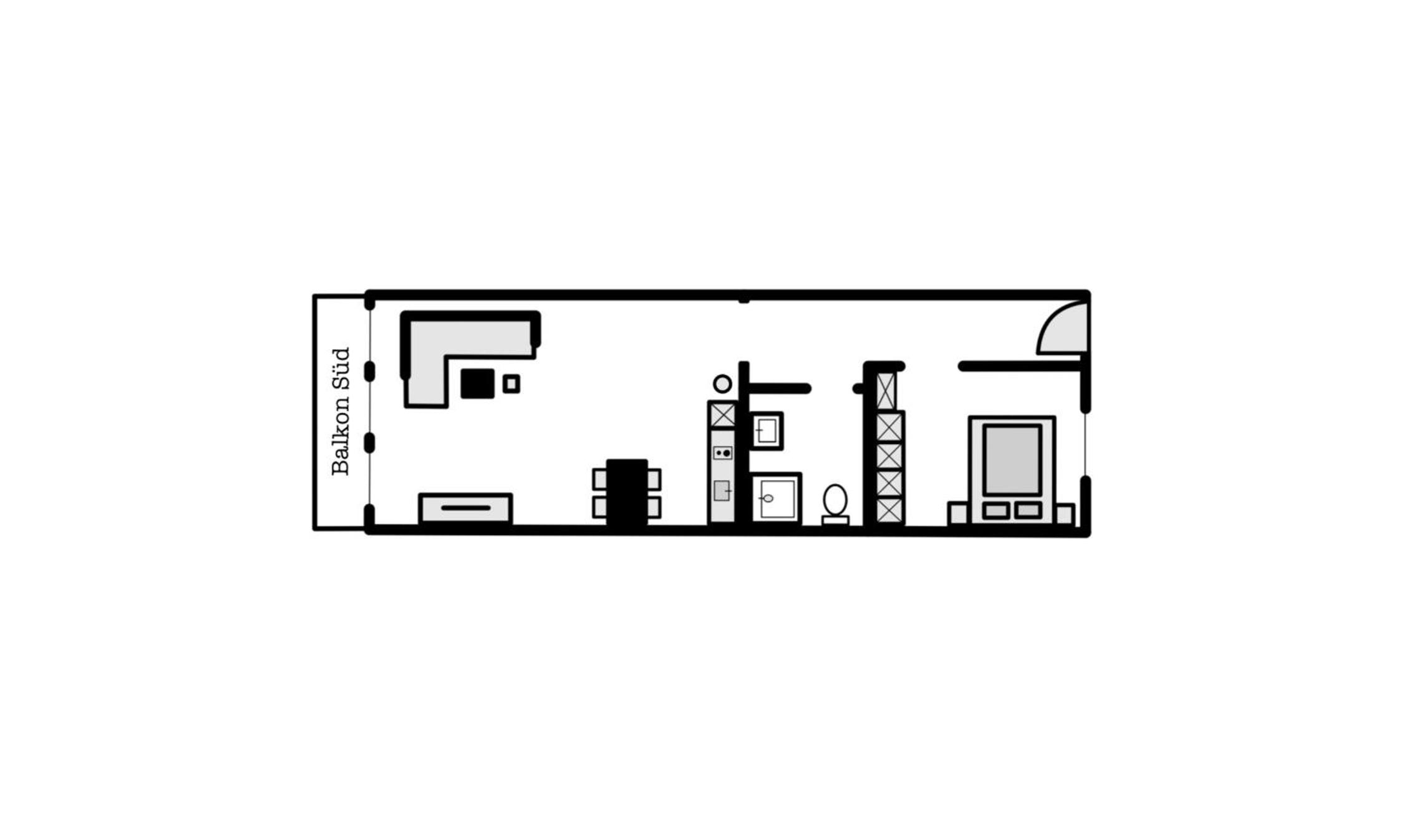 One-Bedroom Apartment with Balcony and Mountain View   photo 3