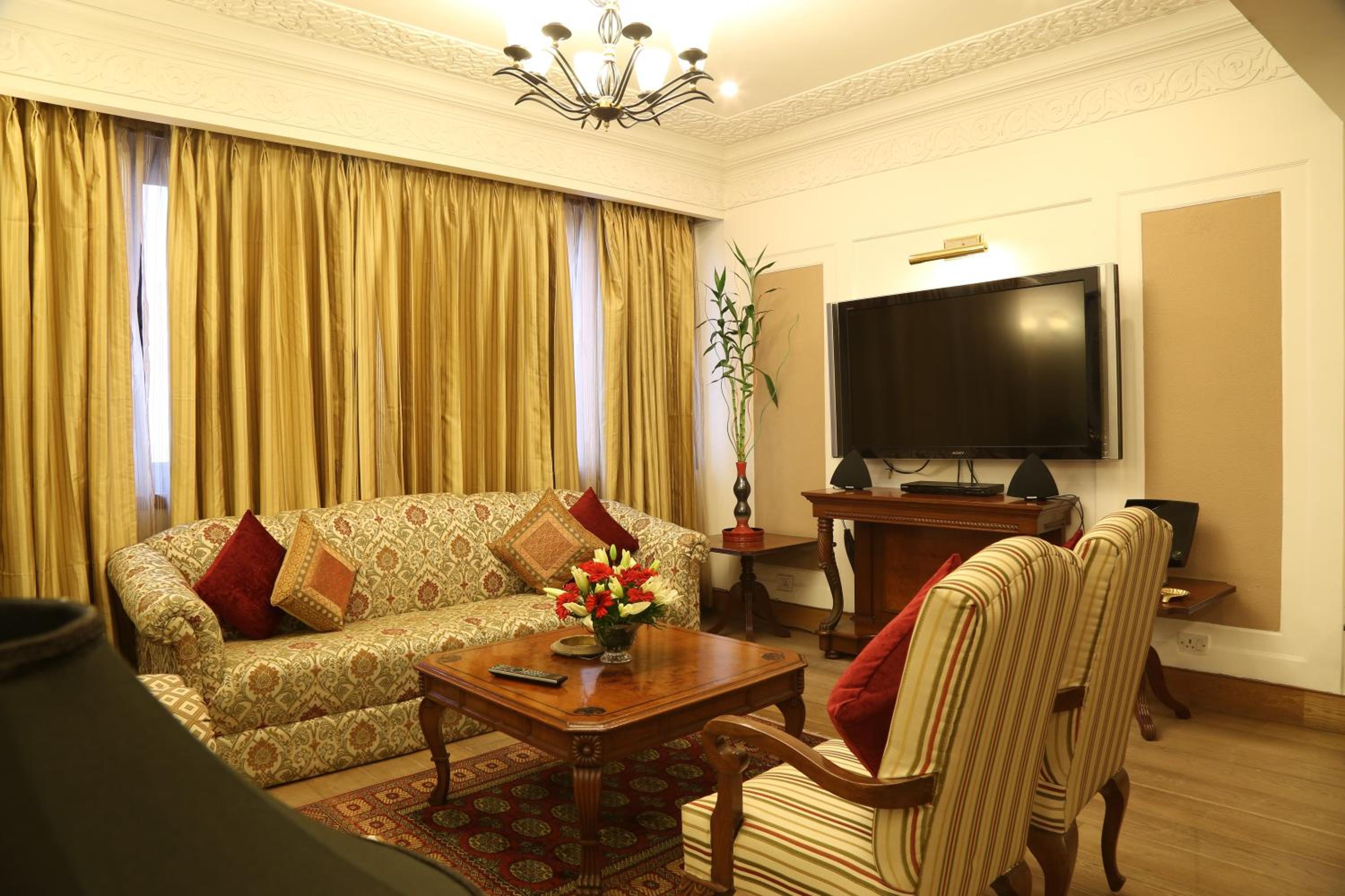 Ashok Heritage Suite - A soft drink and cookie platter on the day of arrival, 1 bottle Indian wine (house brand) for the entire stay. Ø 25% discount on food & soft beverages only in The Ashok Hotel F&B outlets. Additional Butler service Ashok Heritage Suite - A soft drink and cookie platter on the day of arrival, 1 bottle Indian wine (house brand) for the entire stay. Ø 25% discount on food & soft beverages only in The Ashok Hotel F&B outlets. Additional Butler service