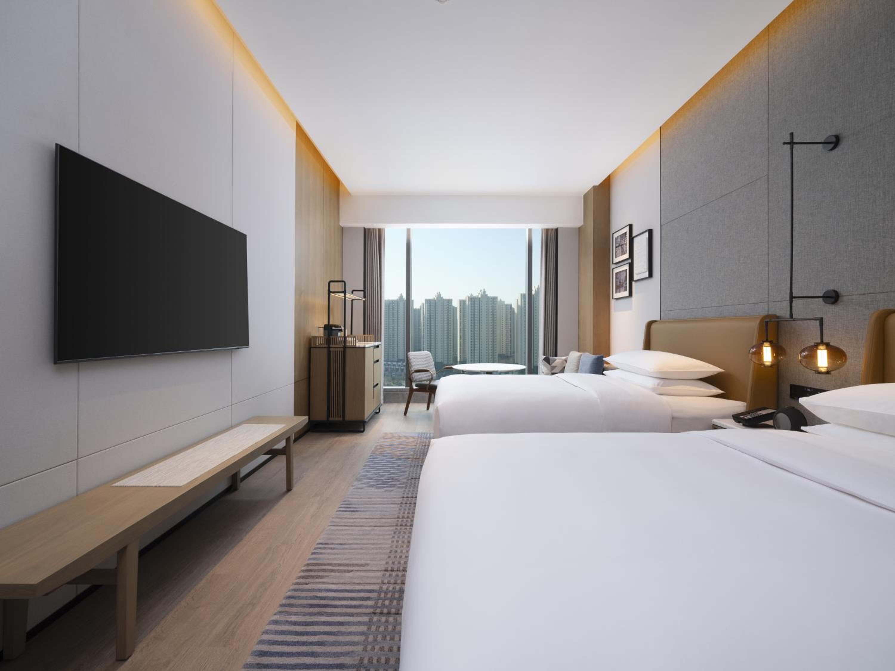 Deluxe Double Room with Two Double Beds and City View