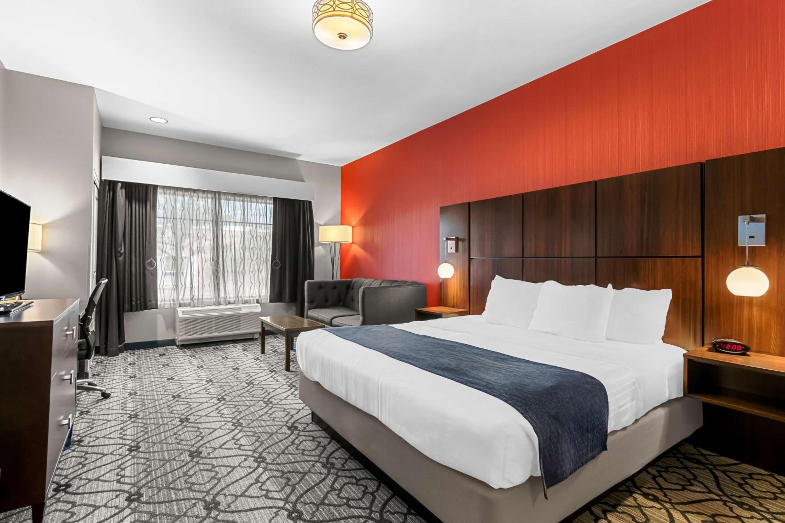 King Room with Mobility Accessible Roll-In Shower and Sofa Bed