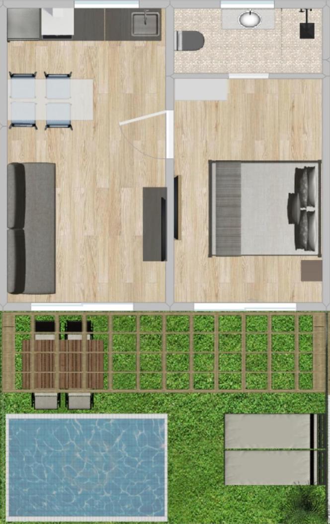 One-Bedroom Apartment with Pool View