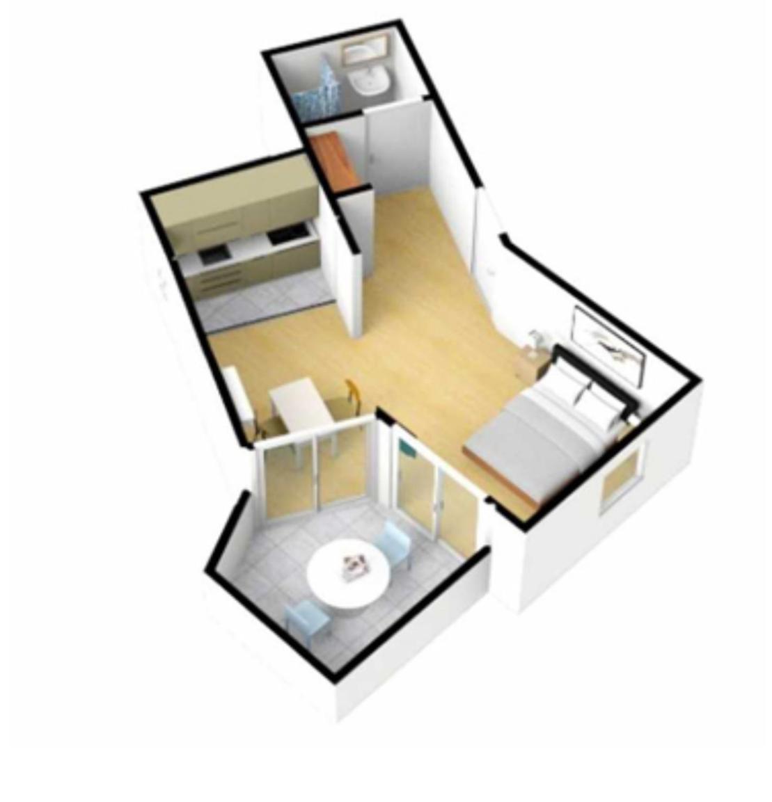 Studio Apartment with Balcony photo 2