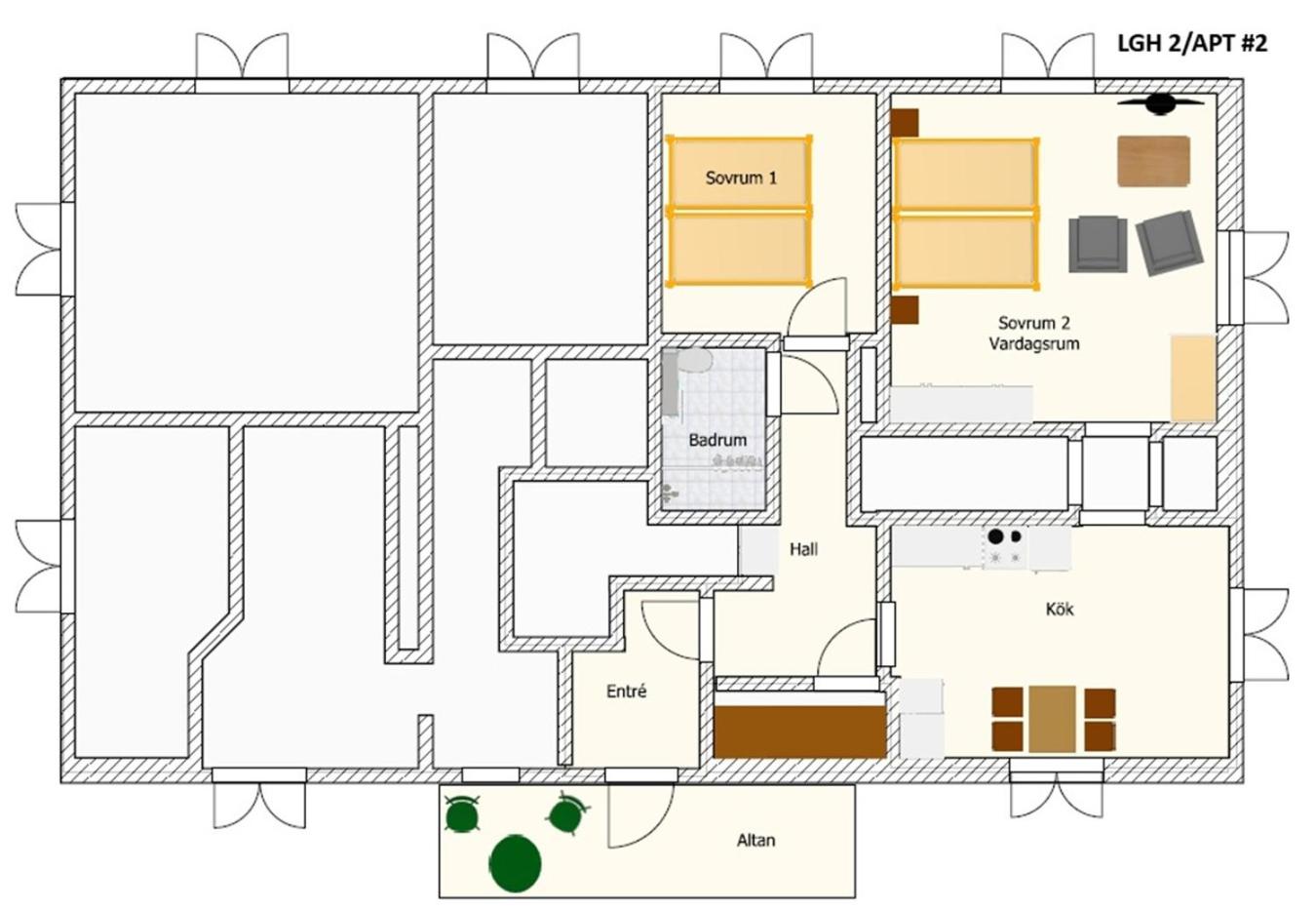 Two-Bedroom Apartment with Garden View photo 2