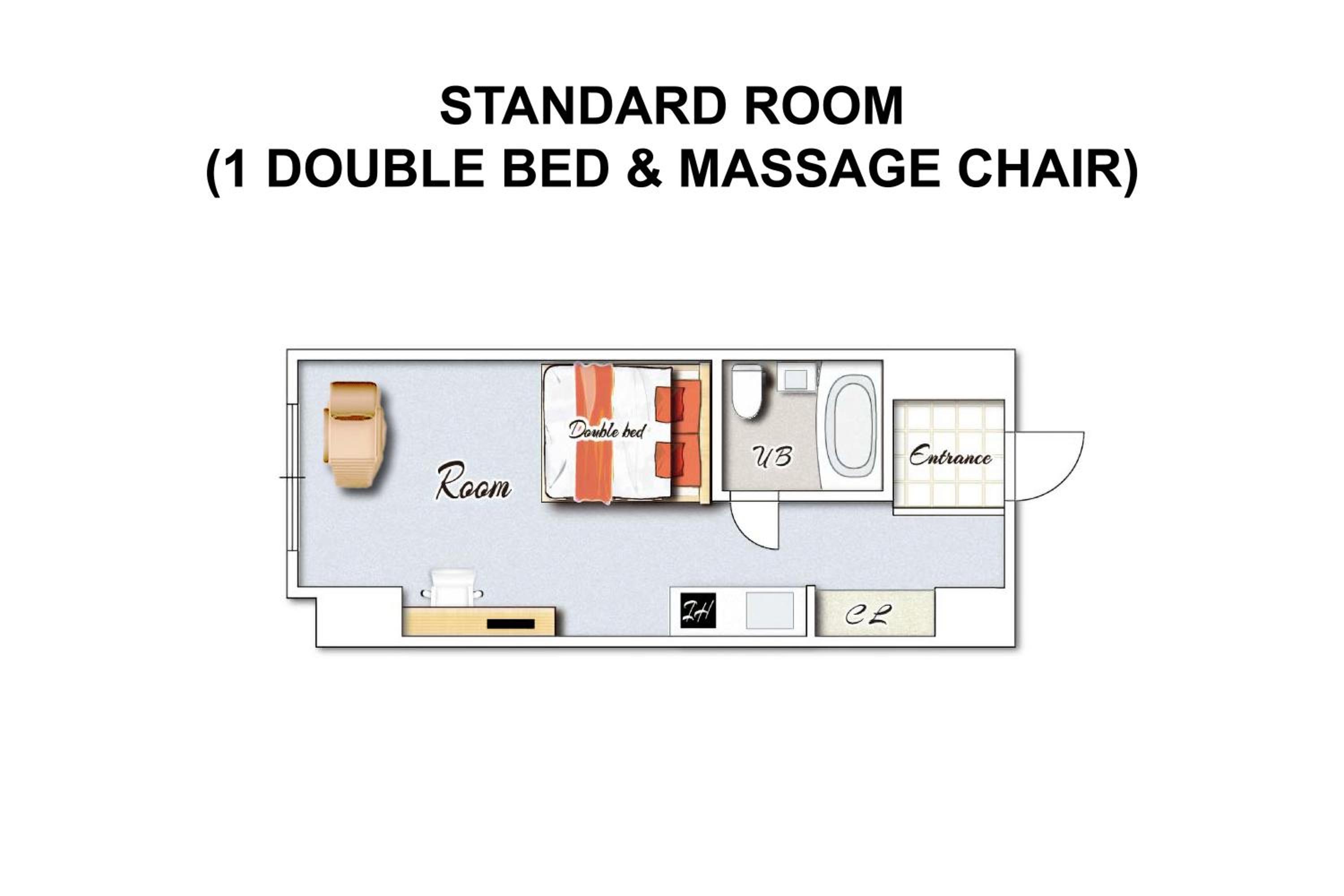 Standard Room (1 Double Bed and 1 Massage Chair) - Non-Smoking - Cleaning Fee Extra - No Cleaning for Consecutive Night Stays - Photo 2
