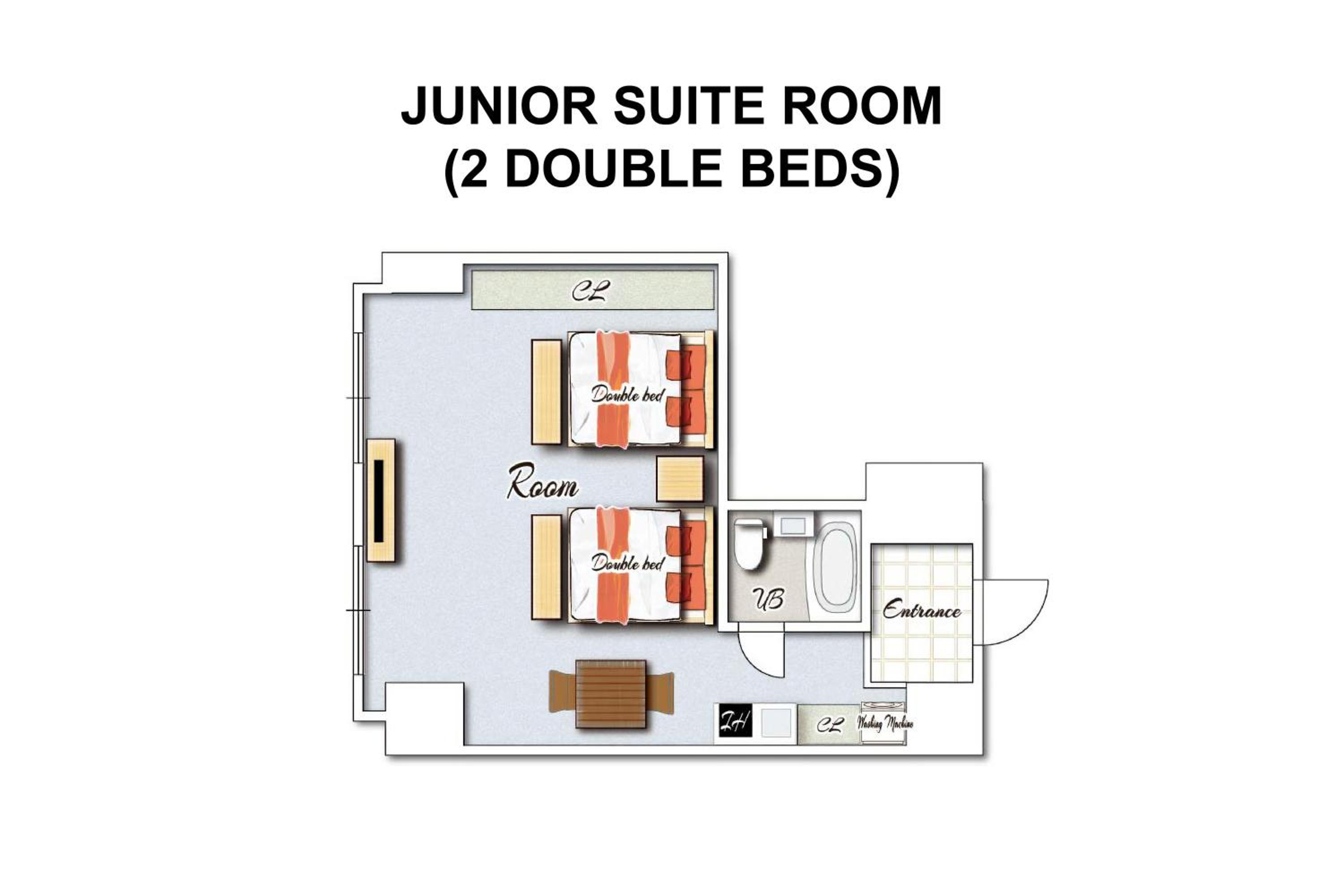 Junior Suite Room (2 Double Beds) - Non-Smoking - Cleaning Fee Extra - No Cleaning for Consecutive Night Stays photo 2