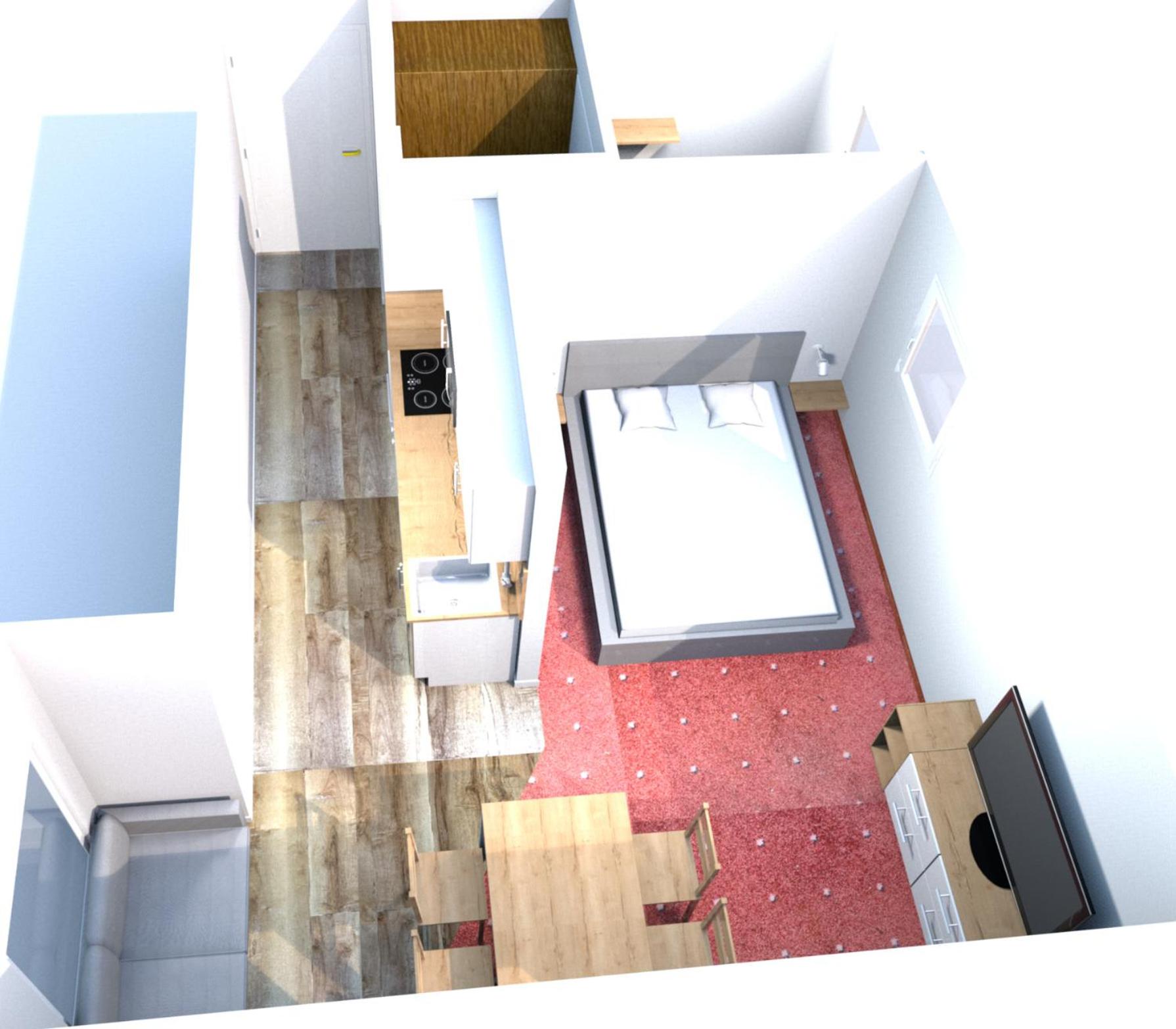 Studio Apartment with One Double Bed